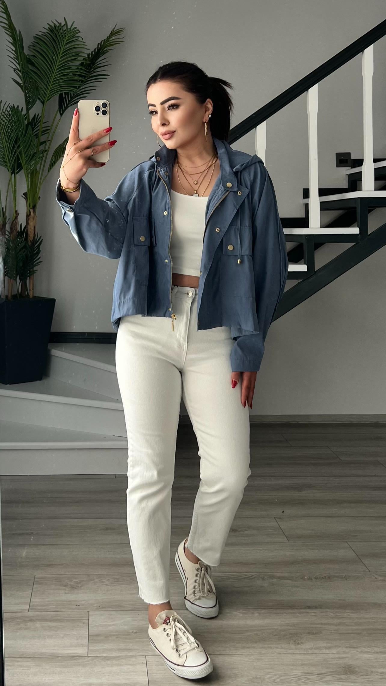 Beyaz Boyfit Jean
