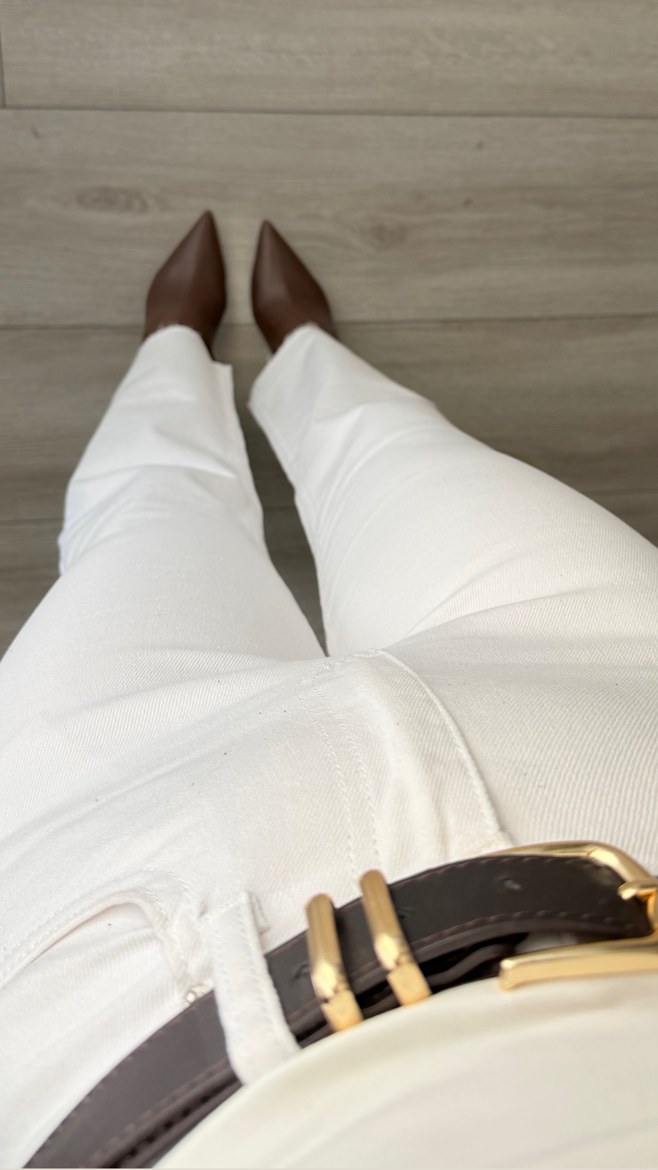 Beyaz Full Likra Boy Fit Jean
