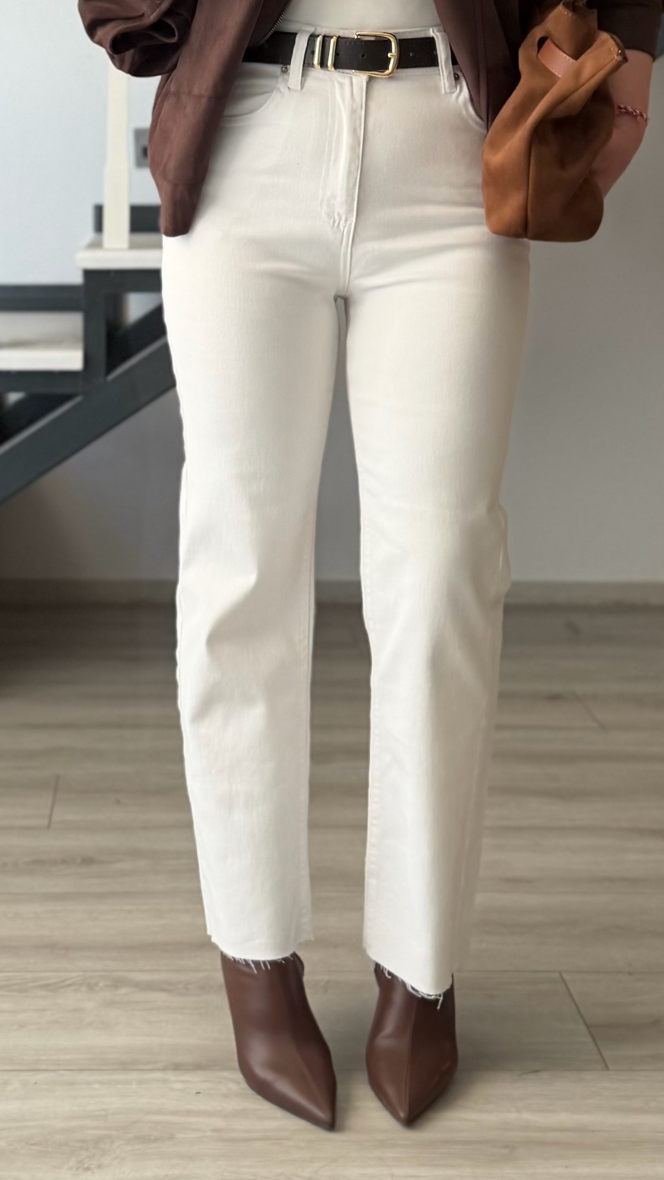 Beyaz Full Likra Boy Fit Jean