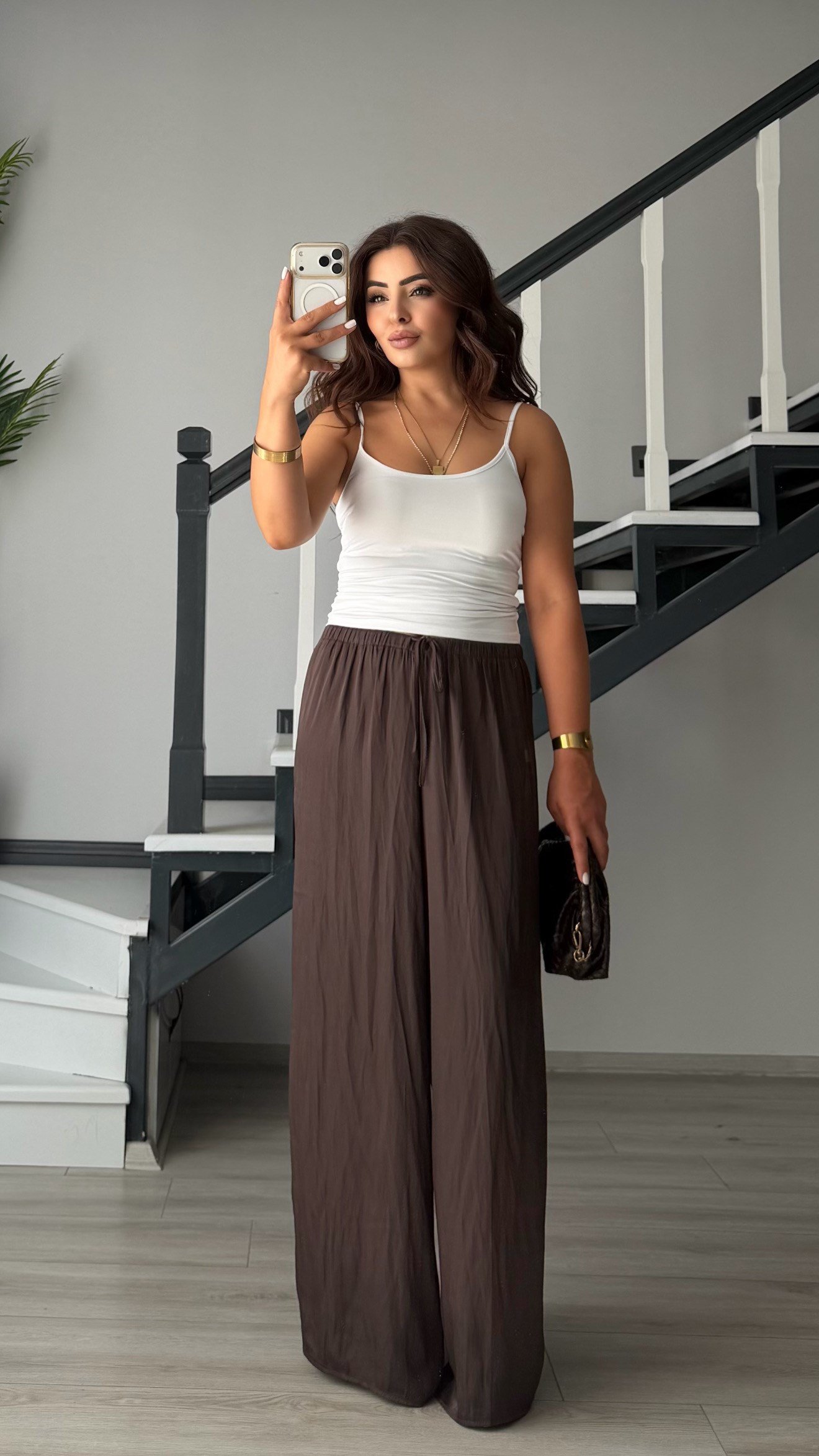 White Thin Strap Polyamide Camisole