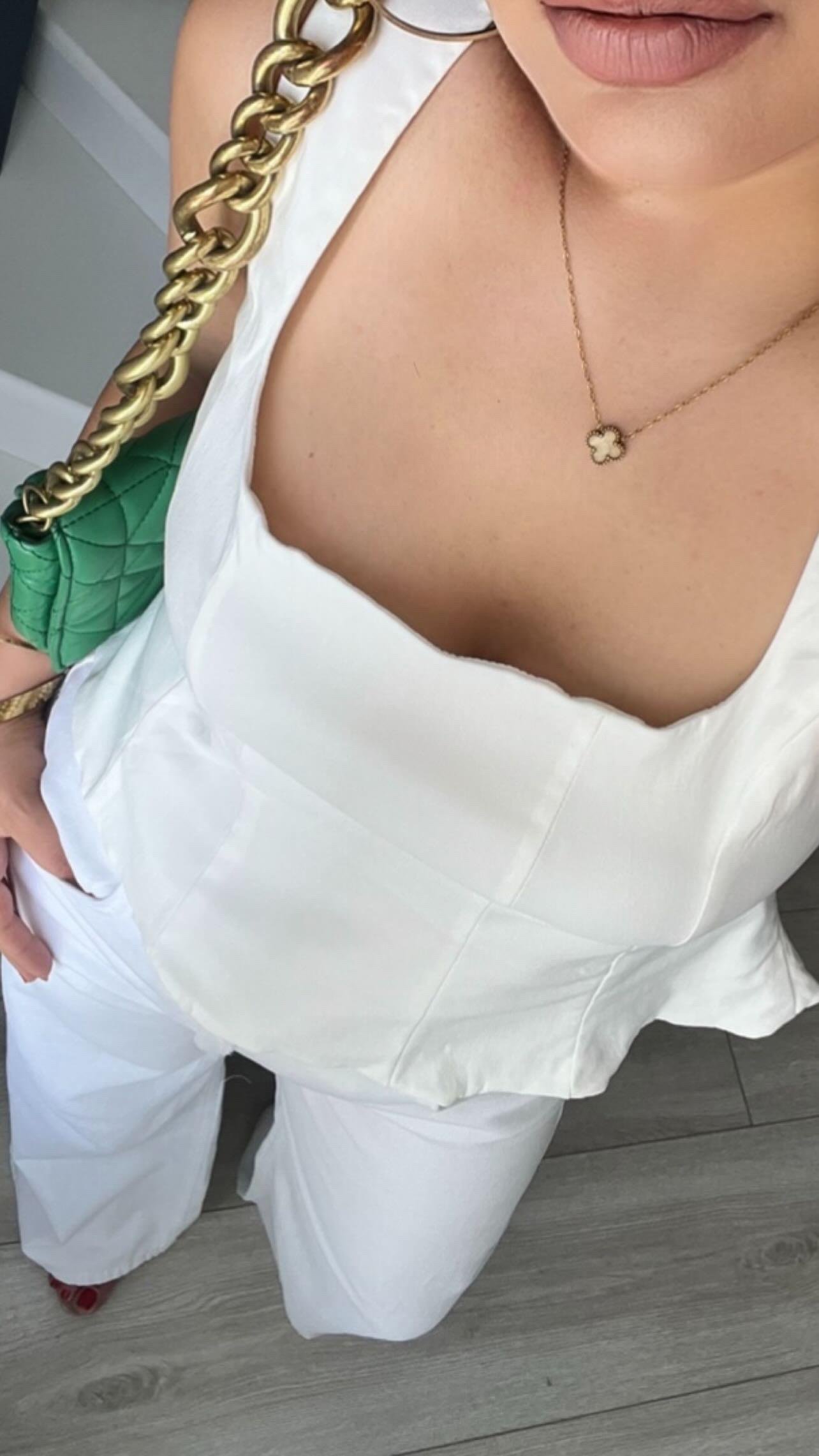Beyaz Peplum Korse Bluz