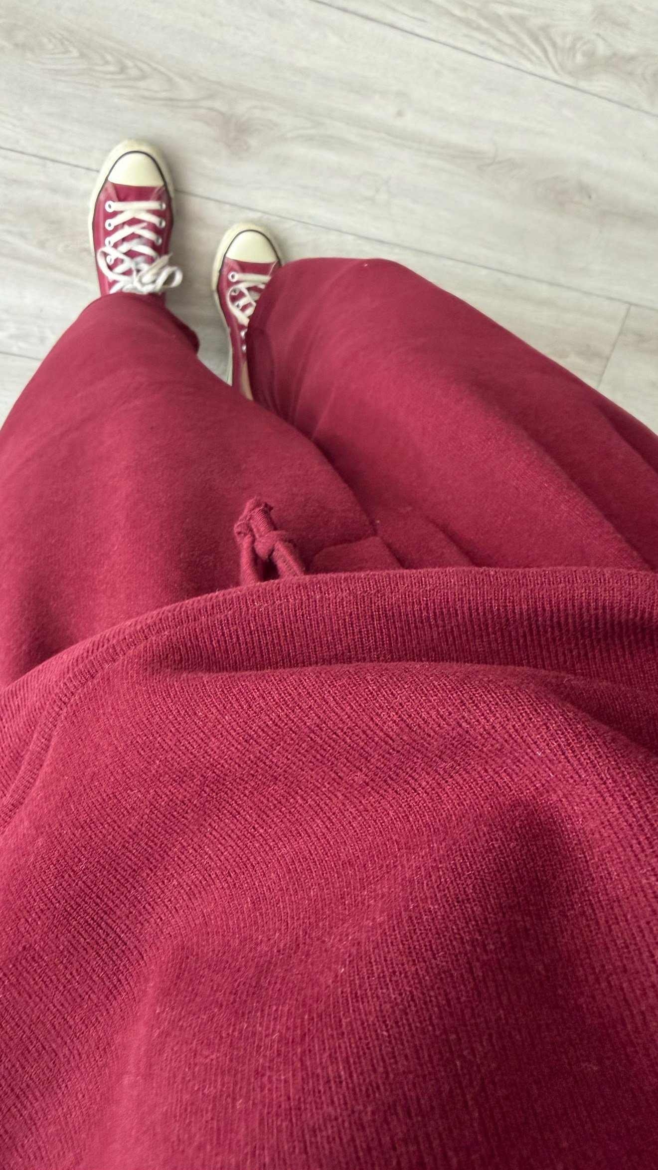 Burgundy Contrast T-Shirt Knit Set