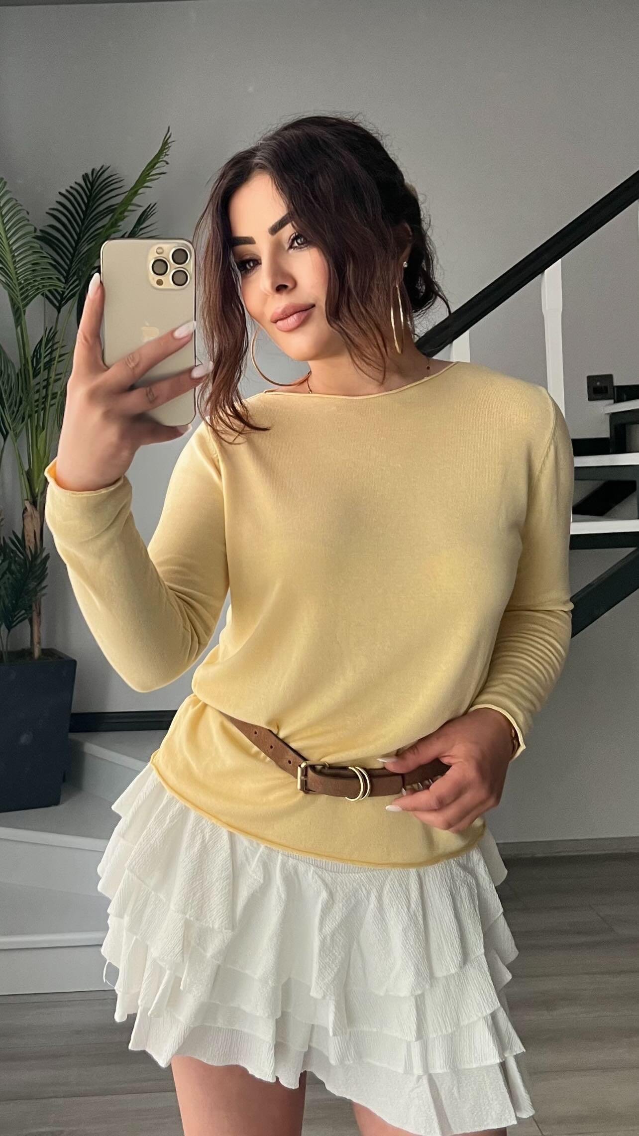 Butter Yellow Merserize Bluz