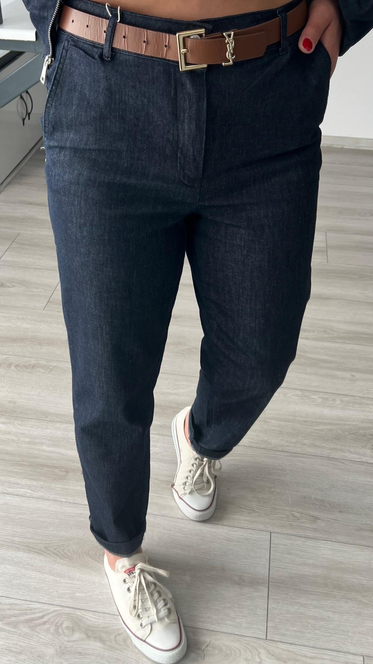 Denim Görünümlü Bomber Ceket-Pantolon Takım