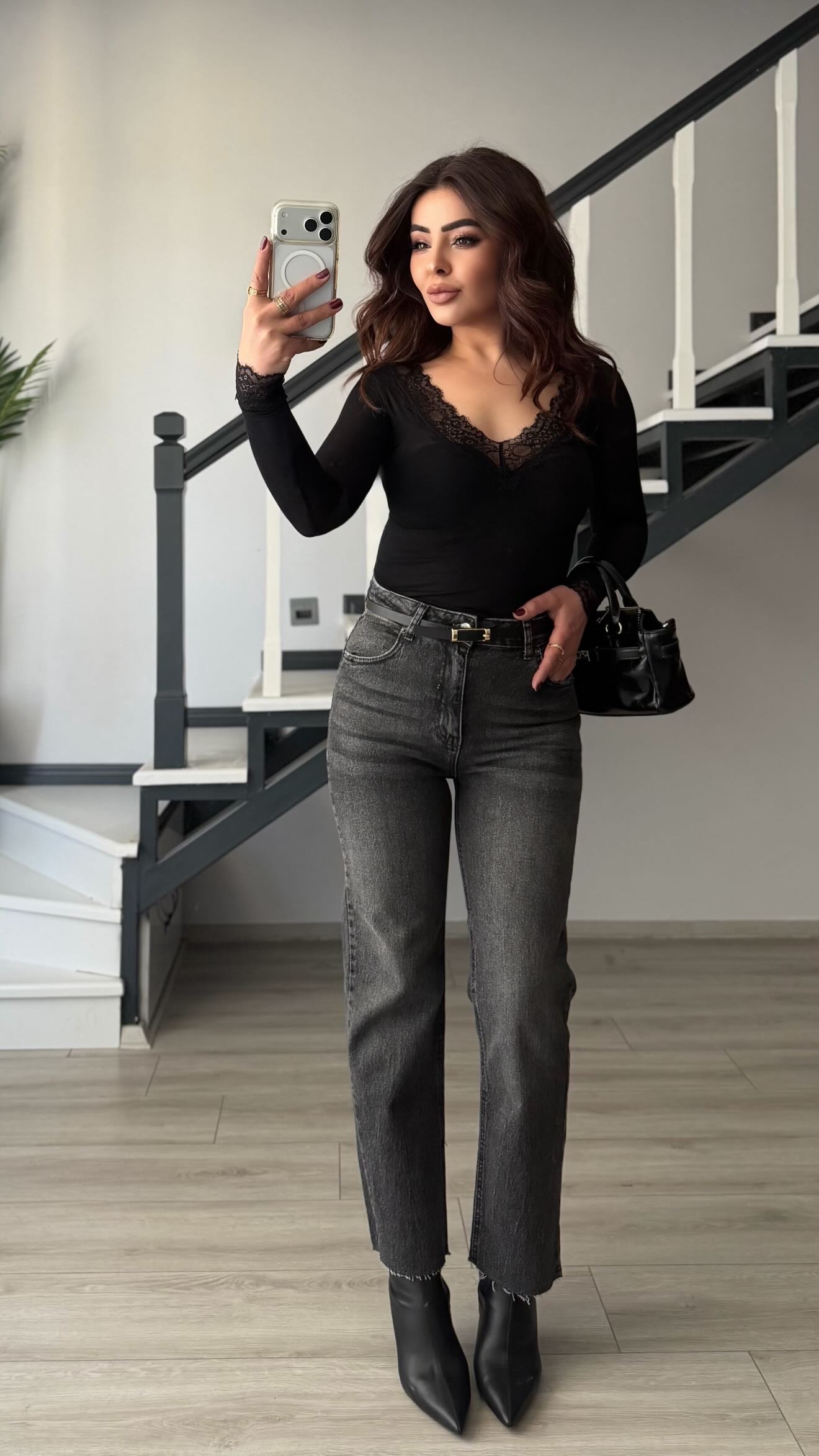 Füme Likralı Boy Fit Jean