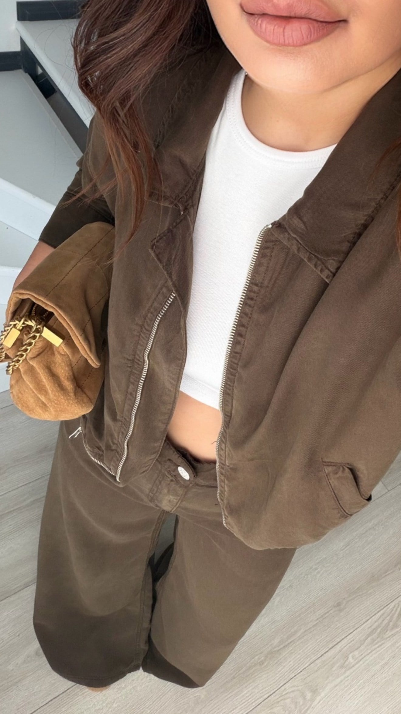 Haki Tencel Bomber Ceket-Pantolon Takım