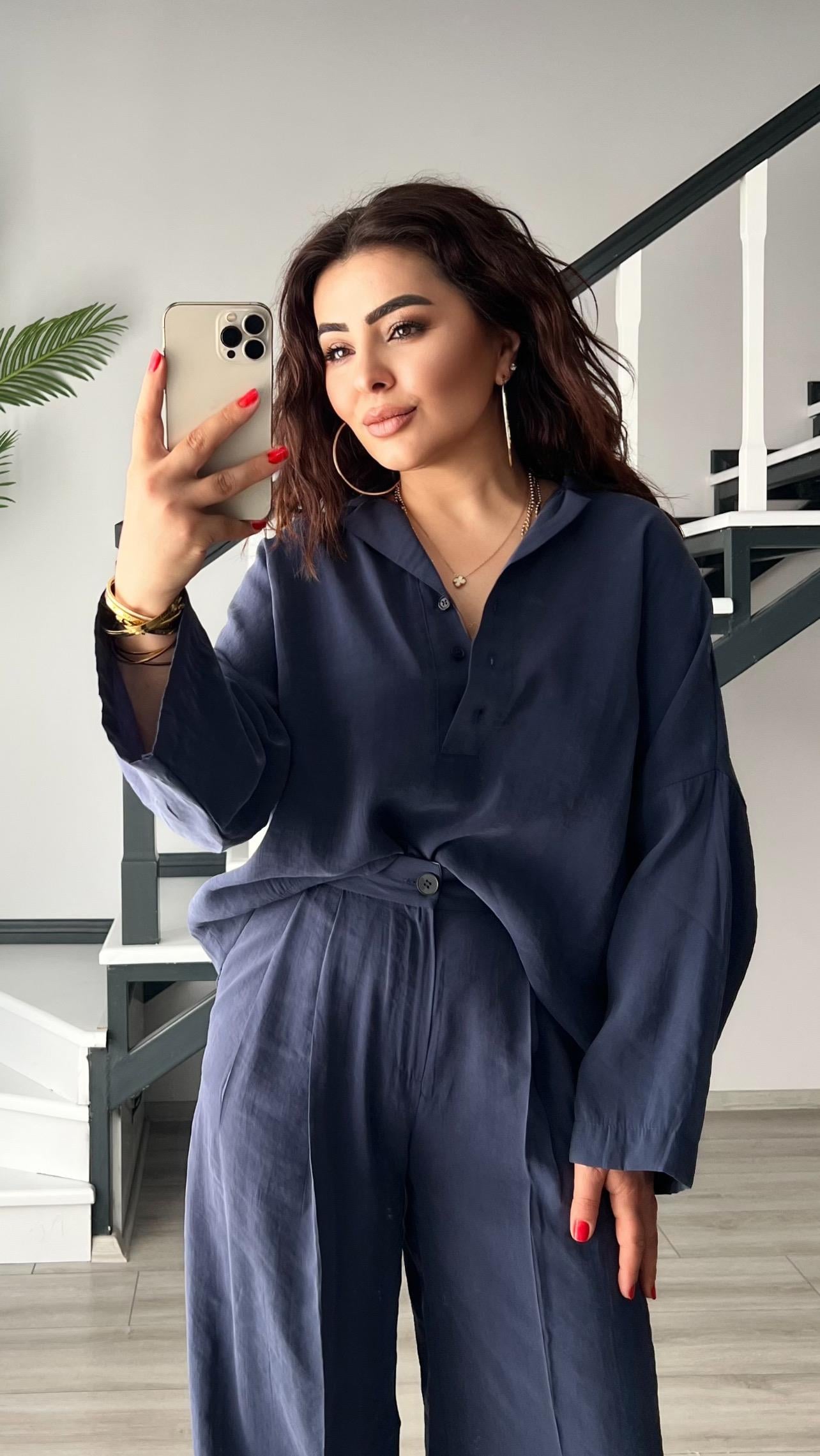 İndigo Tnsel Gömlek Yaka Bluz