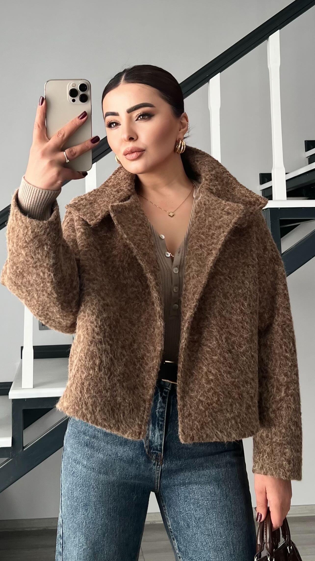 Kahve Buklet Yarım Balıkçı Mont