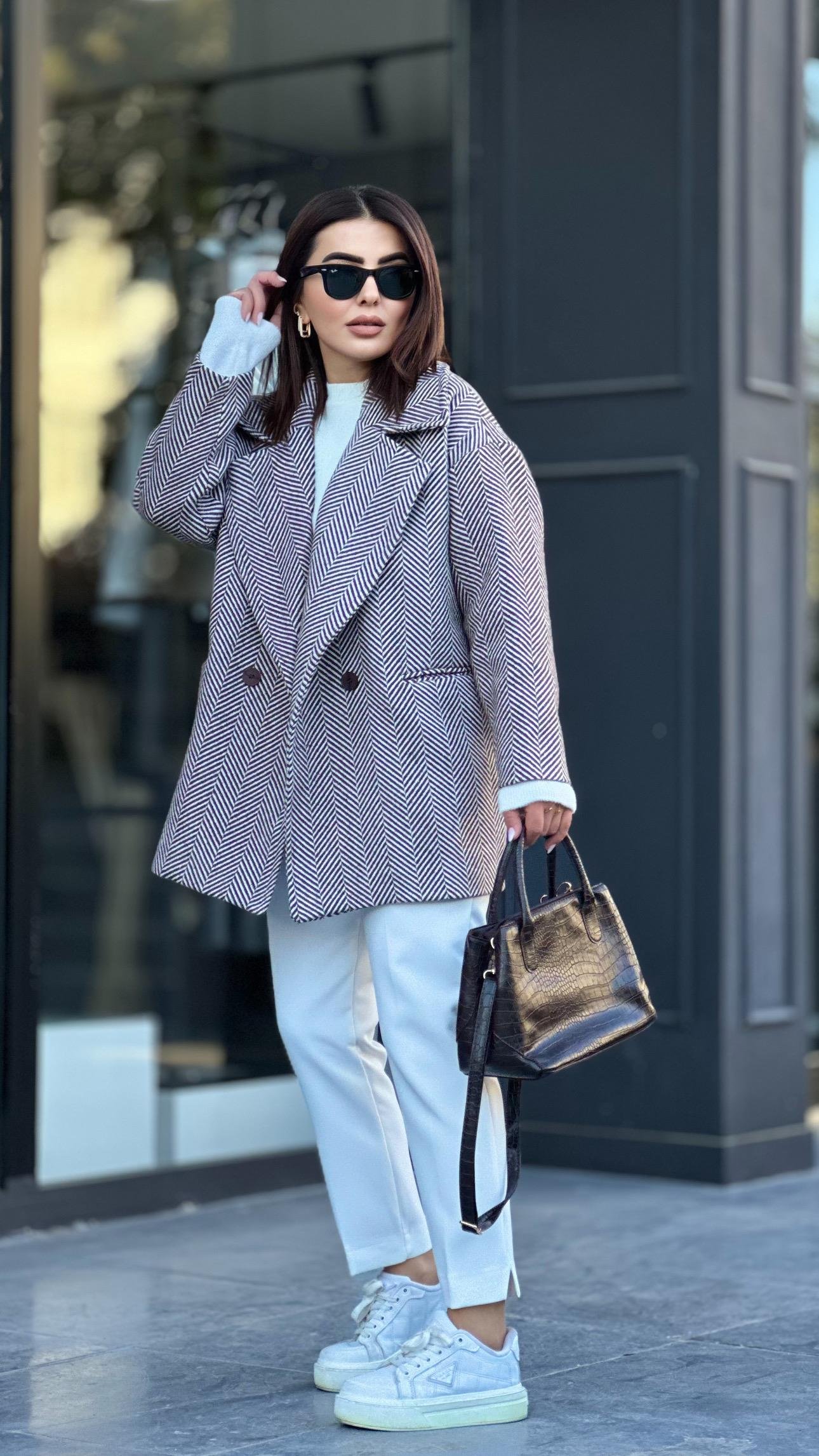 Kahve Kaşe Oversize Kaban 