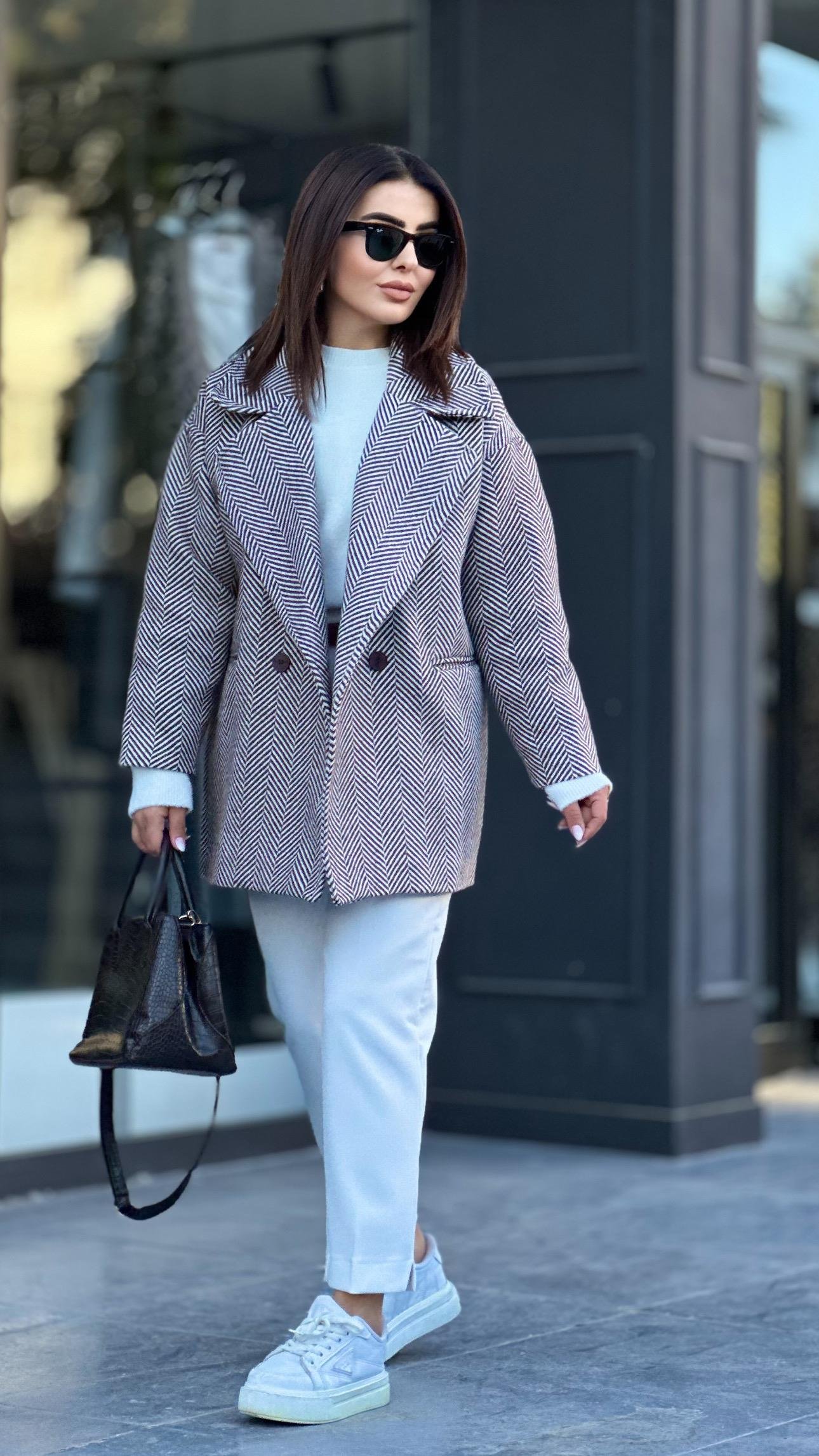 Kahve Kaşe Oversize Kaban 