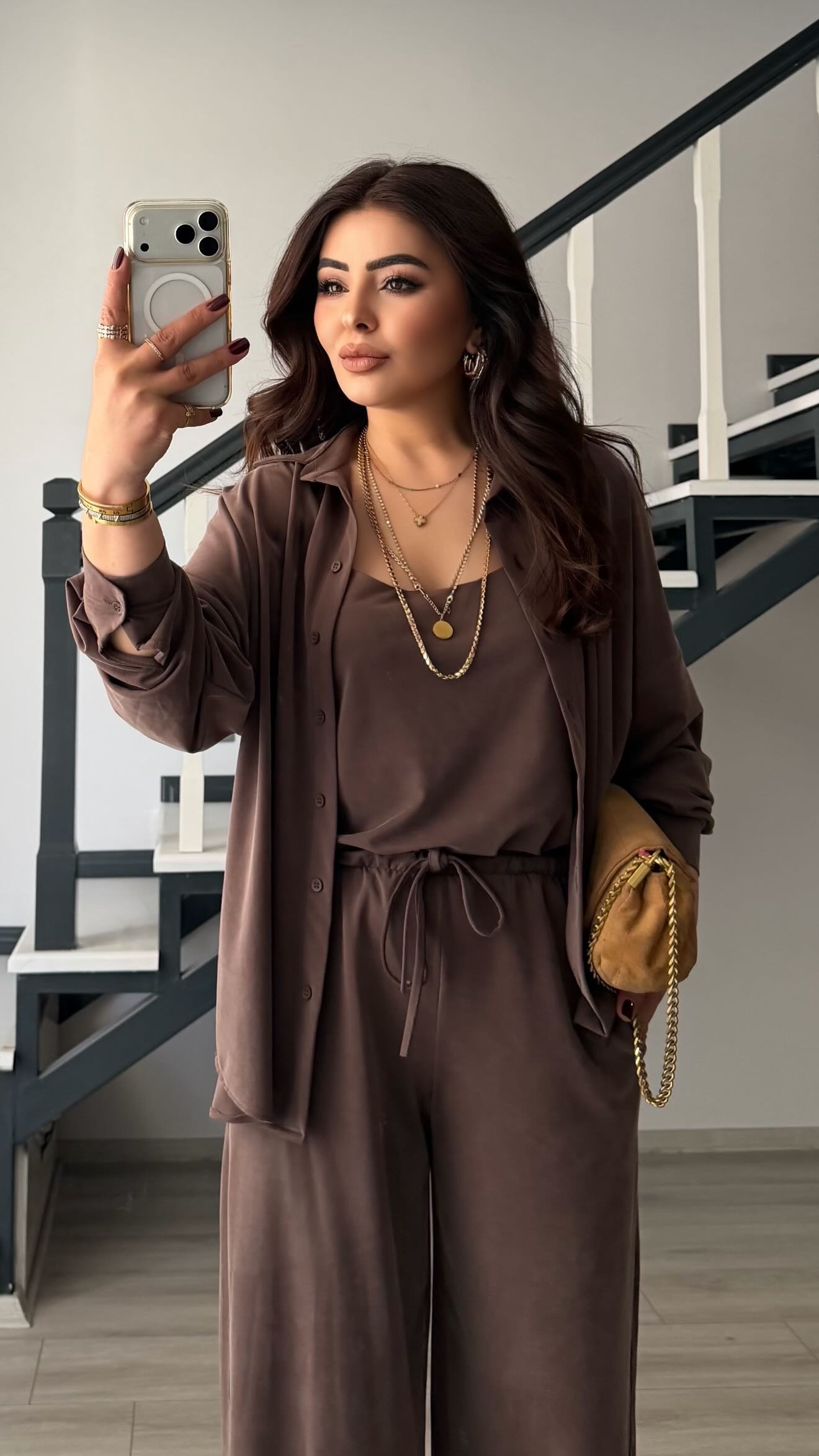 Kahve Premium Modal 3'lü Takım