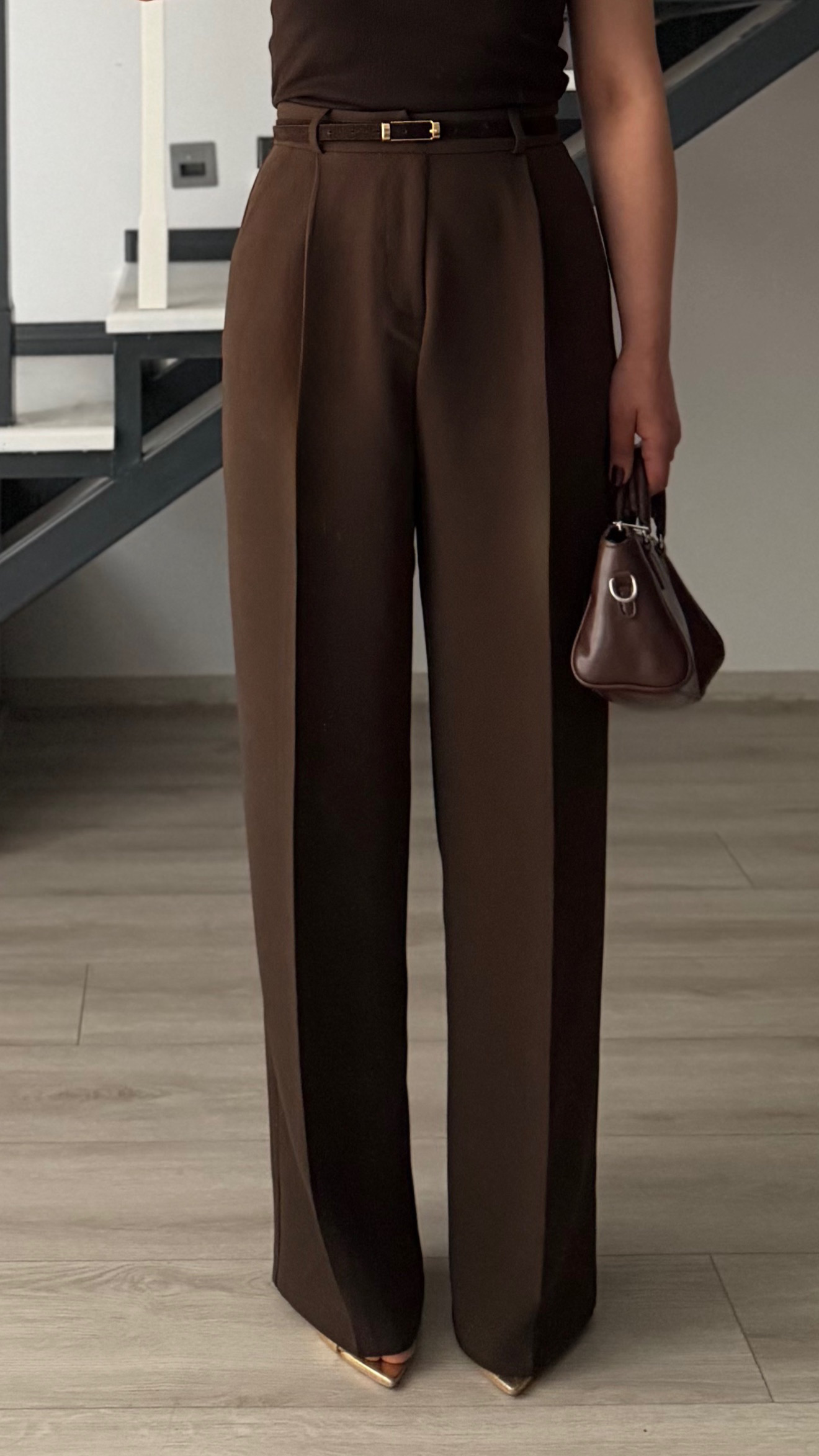 Kahve Premium Palazzo Pantolon