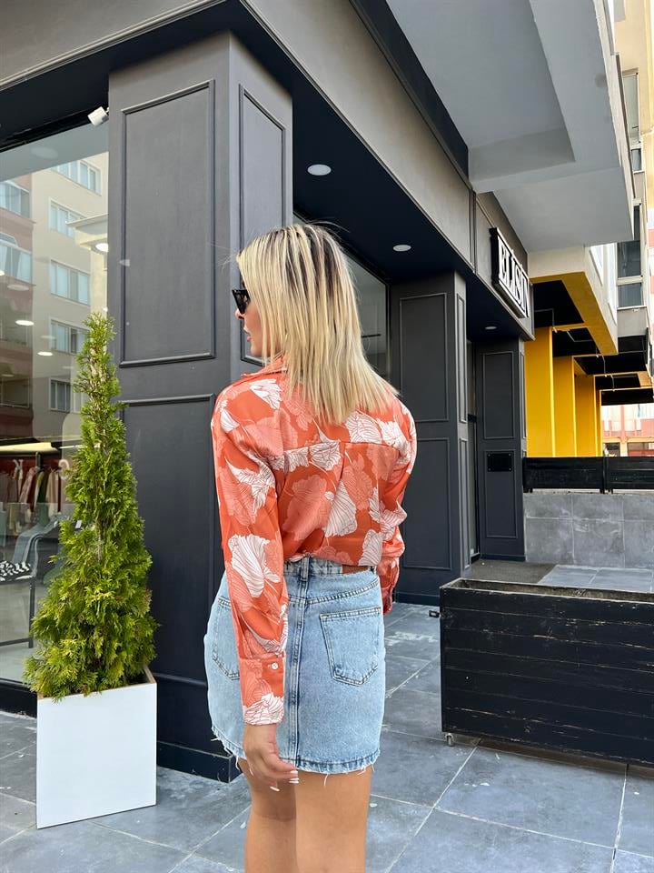 Kar Yıkama Denim Mini Etek 