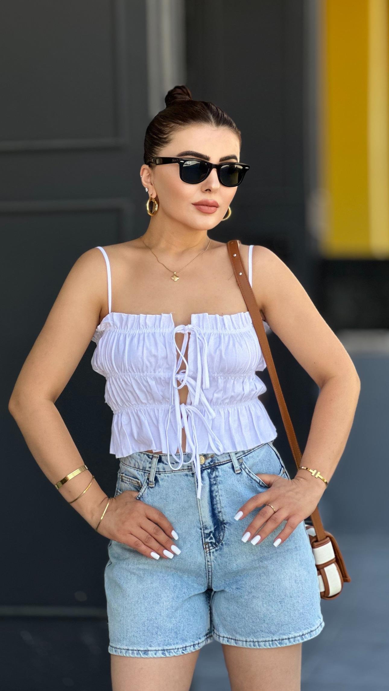 Kar Yıkama Denim Şort 