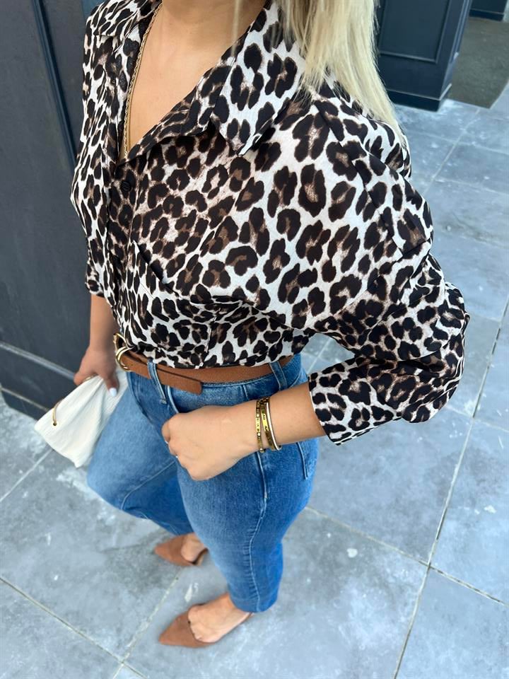 Leopar Desen Gömlek