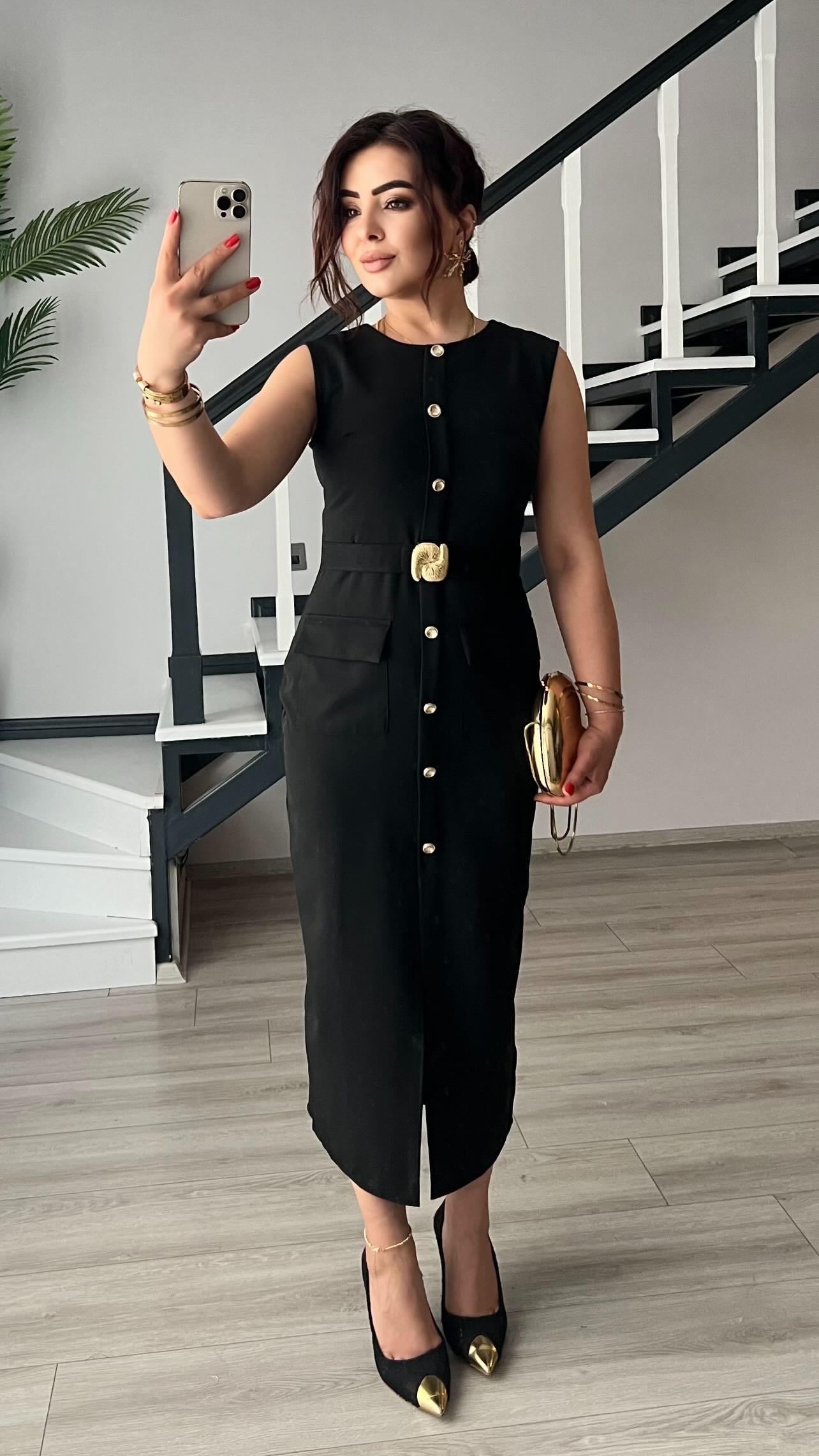 Marka Model Gold Toka Detaylı Elbise