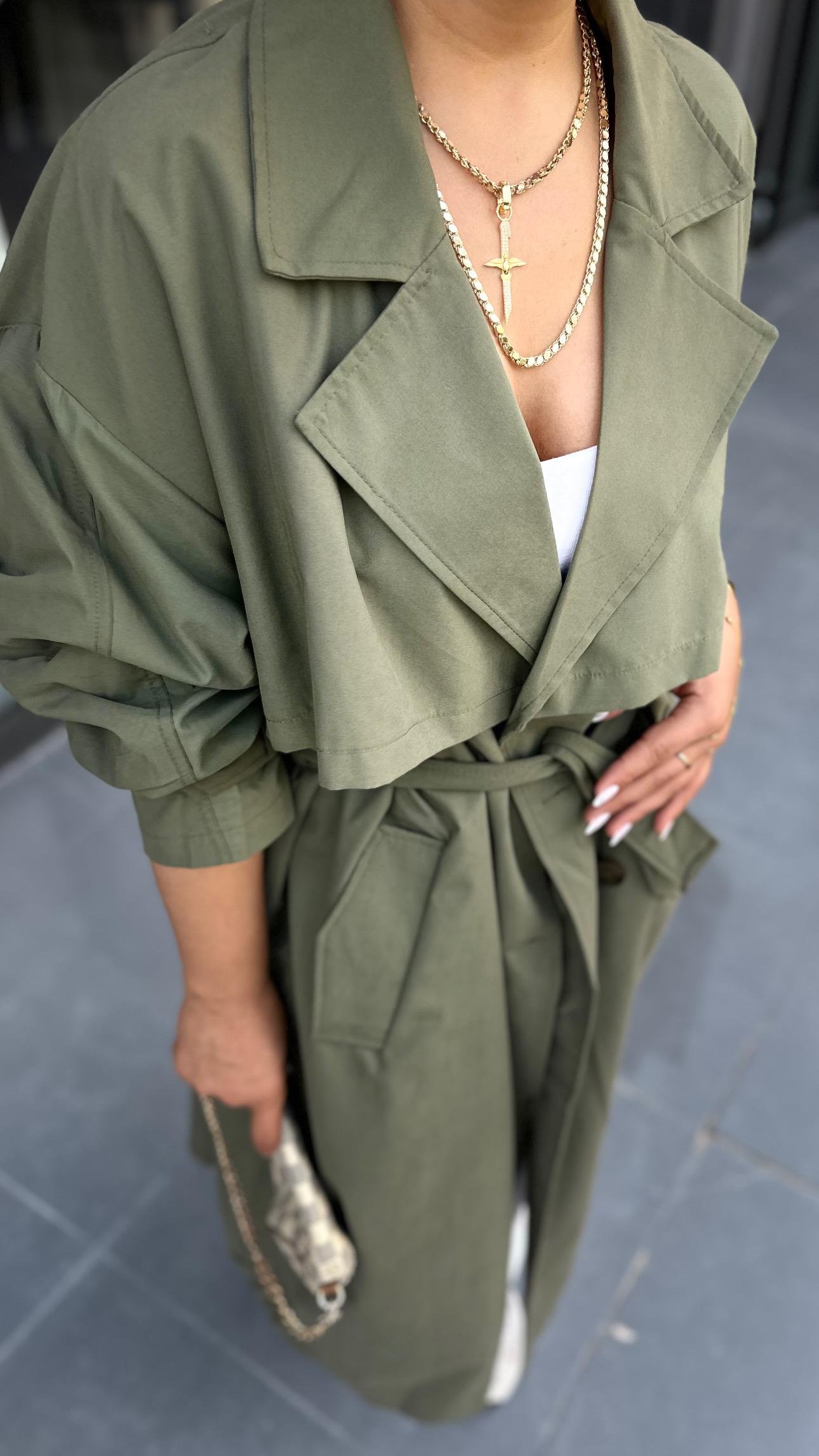 Marka Model Haki Oversize Trençkot