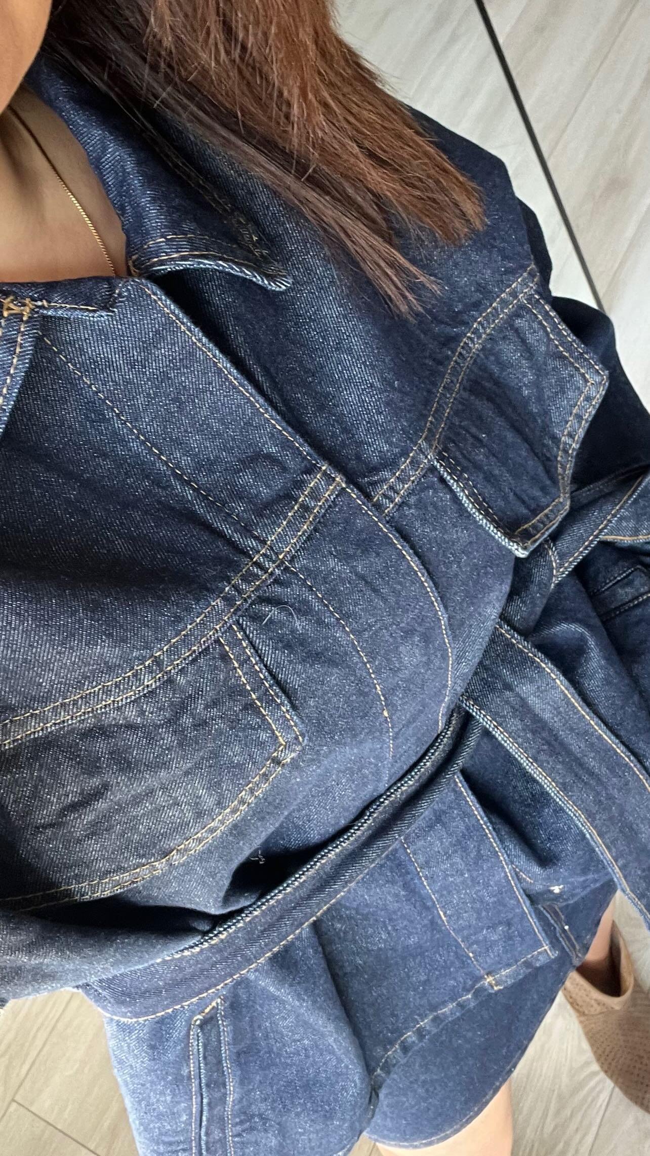Marka Model Lacivert Belden Bağlamalı Çıtçıtlı Gömlek 