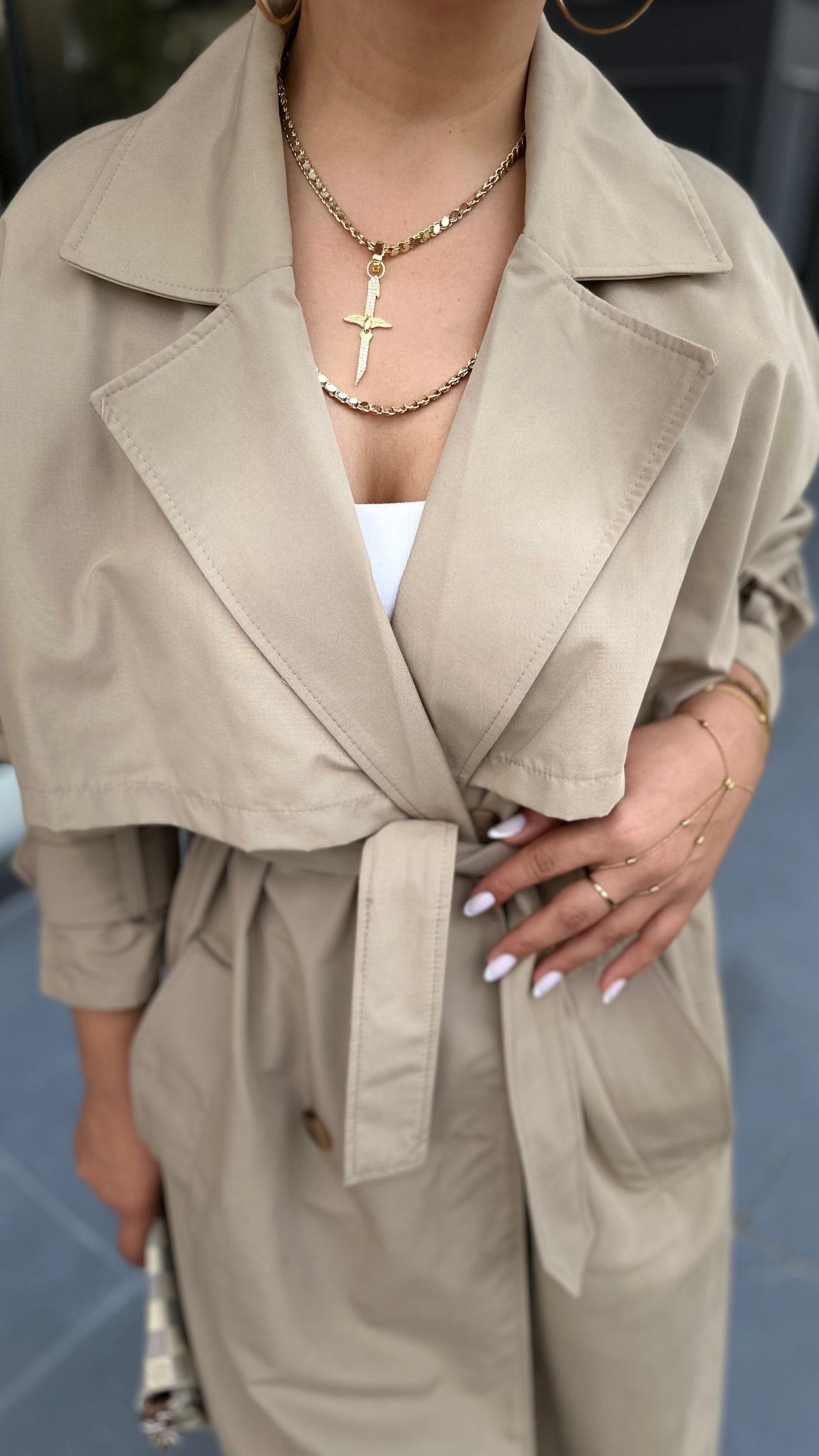 Marka Model Taş Oversize Trençkot