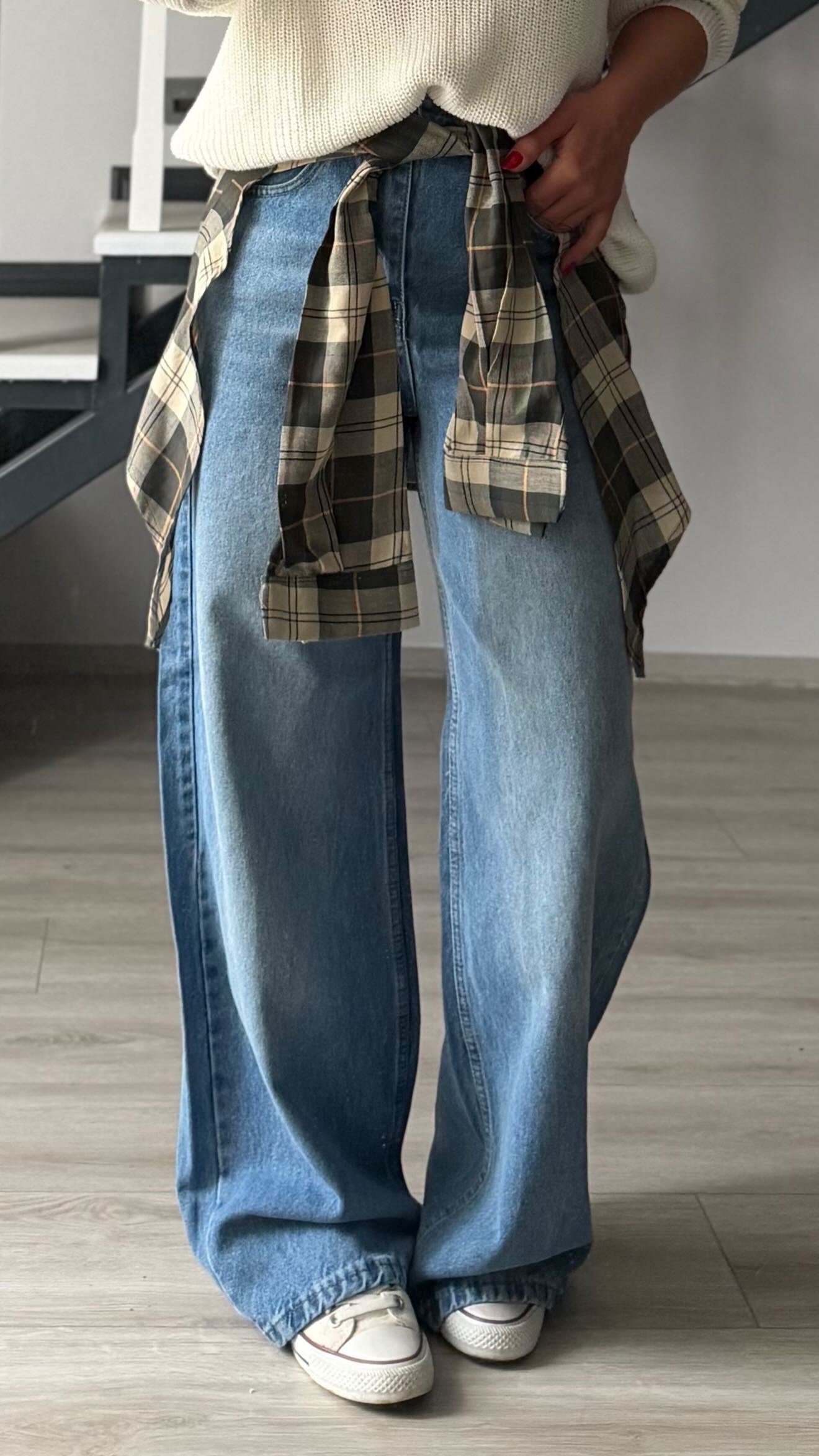 Mavi Gömlek Aksesuarlı Tencel Jean