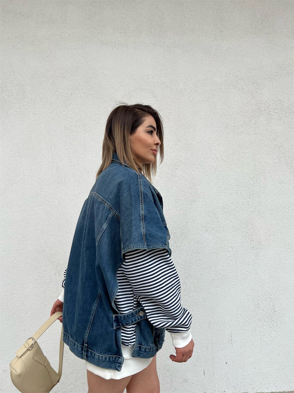 Mavi Oversize Denim Yelek