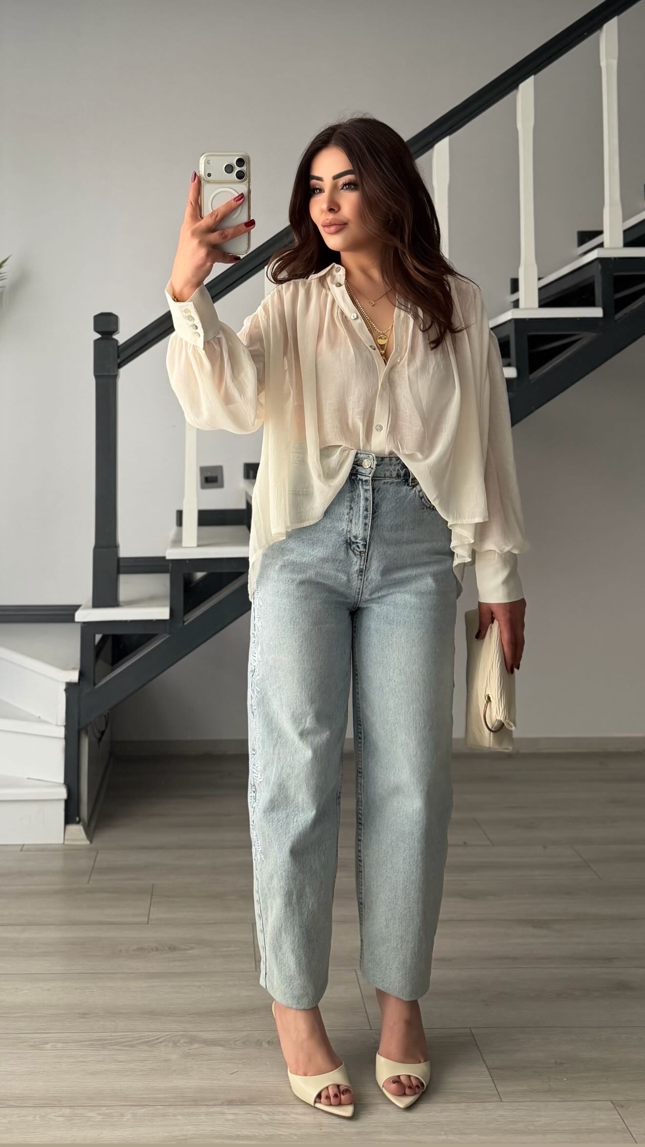 Nakışlı Barel Fit Jean