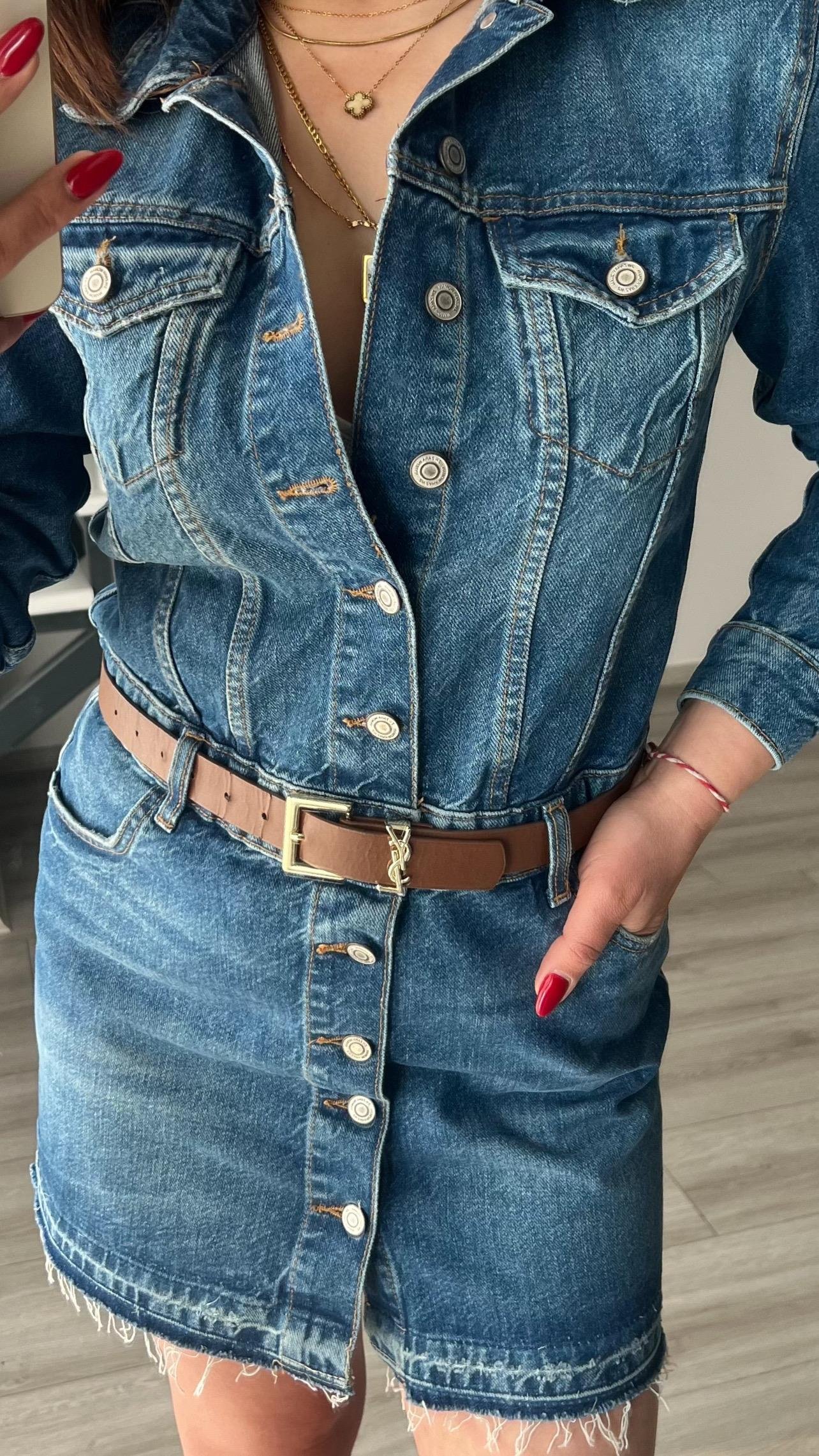 Orjinal Marka Mini Denim Elbise