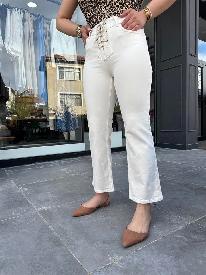 Orjinal Marka Önü Bağcıklı Jean