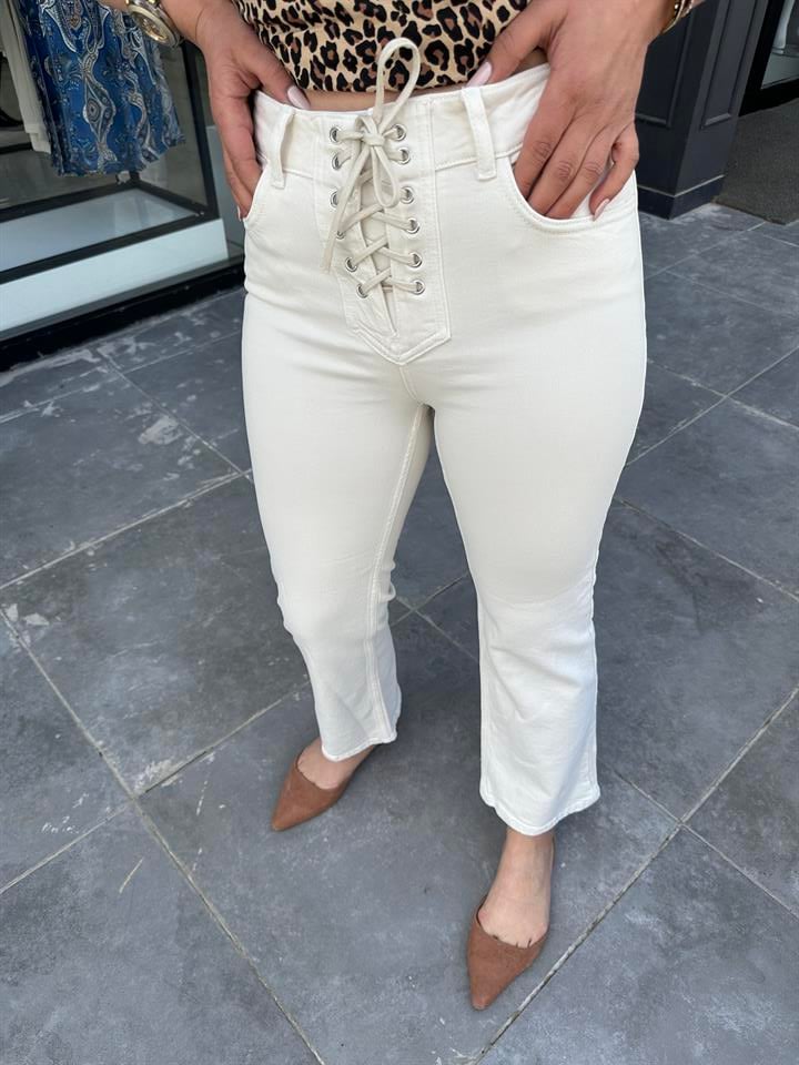 Orjinal Marka Önü Bağcıklı Jean