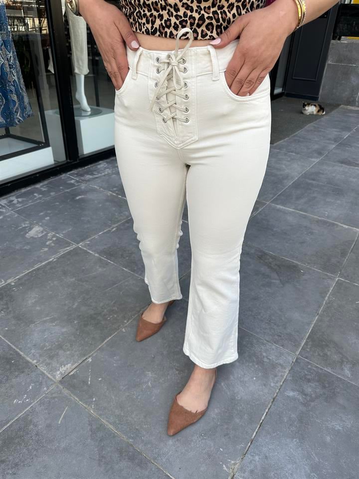 Orjinal Marka Önü Bağcıklı Jean