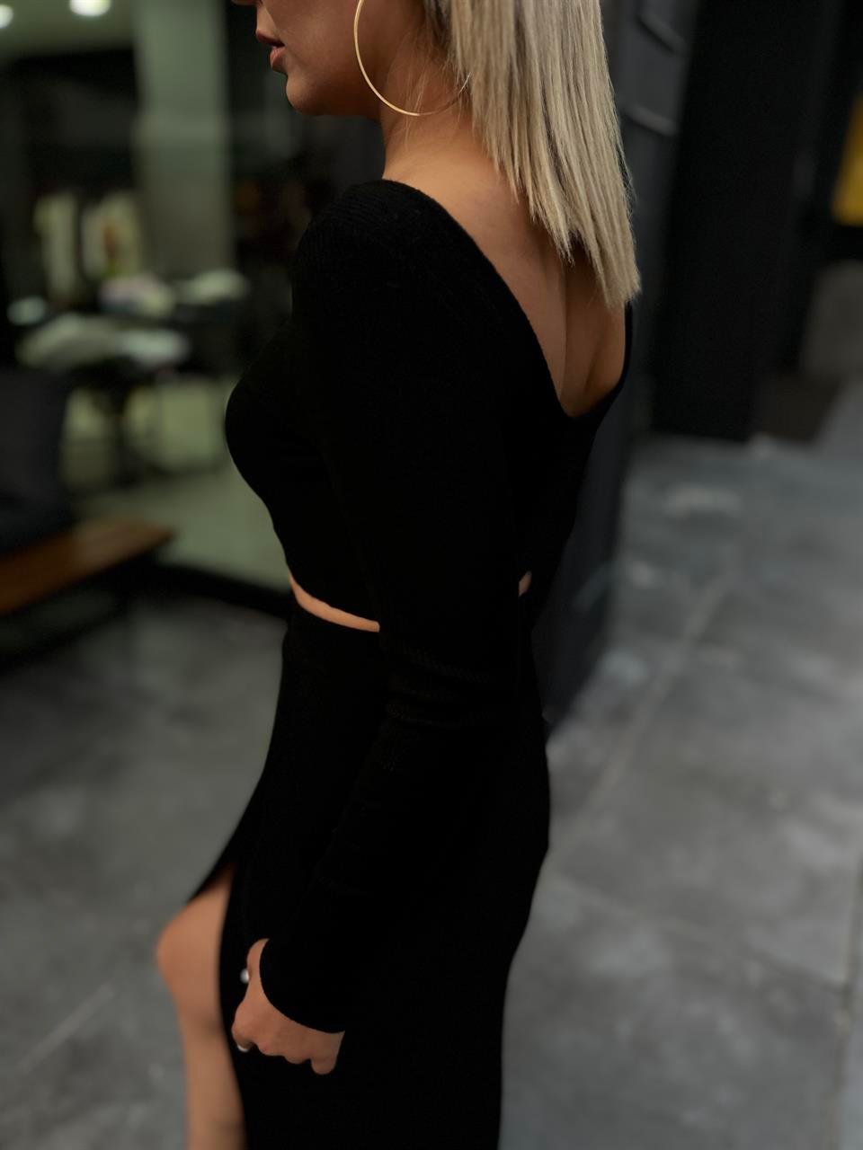 Örme Triko Crop Etek Takım