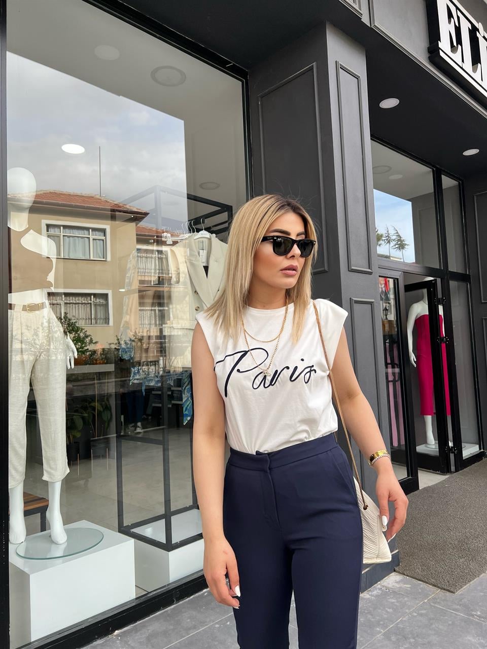 Paris Nakışlı Vatkalı Tshirt