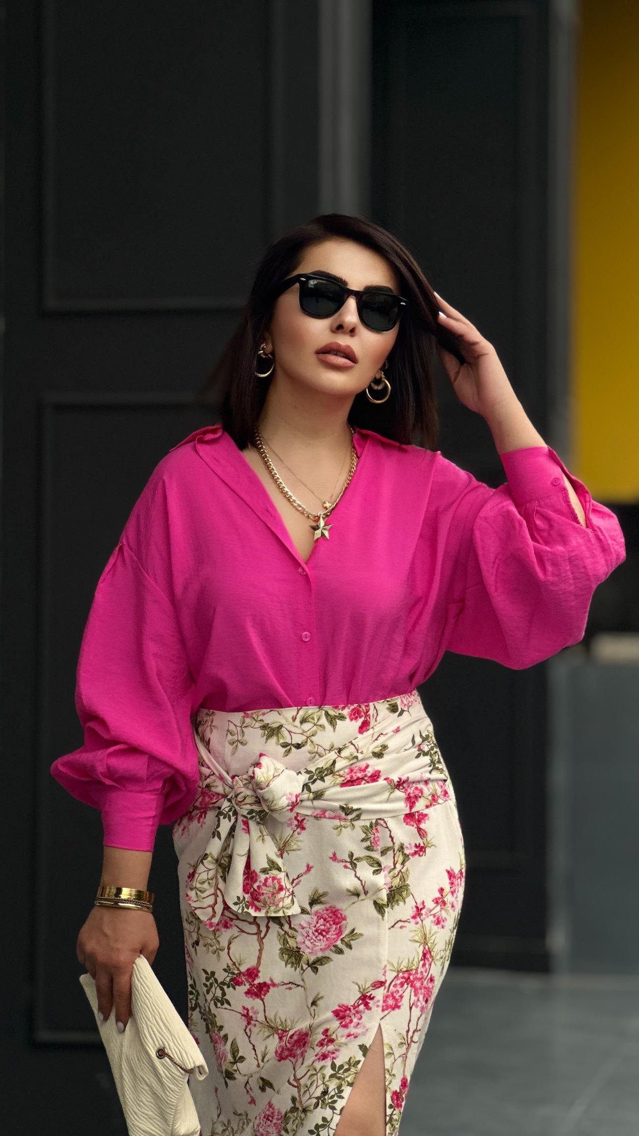 Pembe Balon Kol Gömlek 