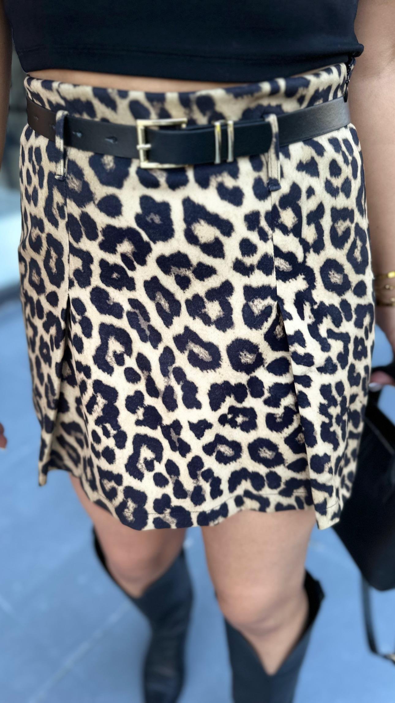 Premium Leopar Ceket - Şort Etek Takım 