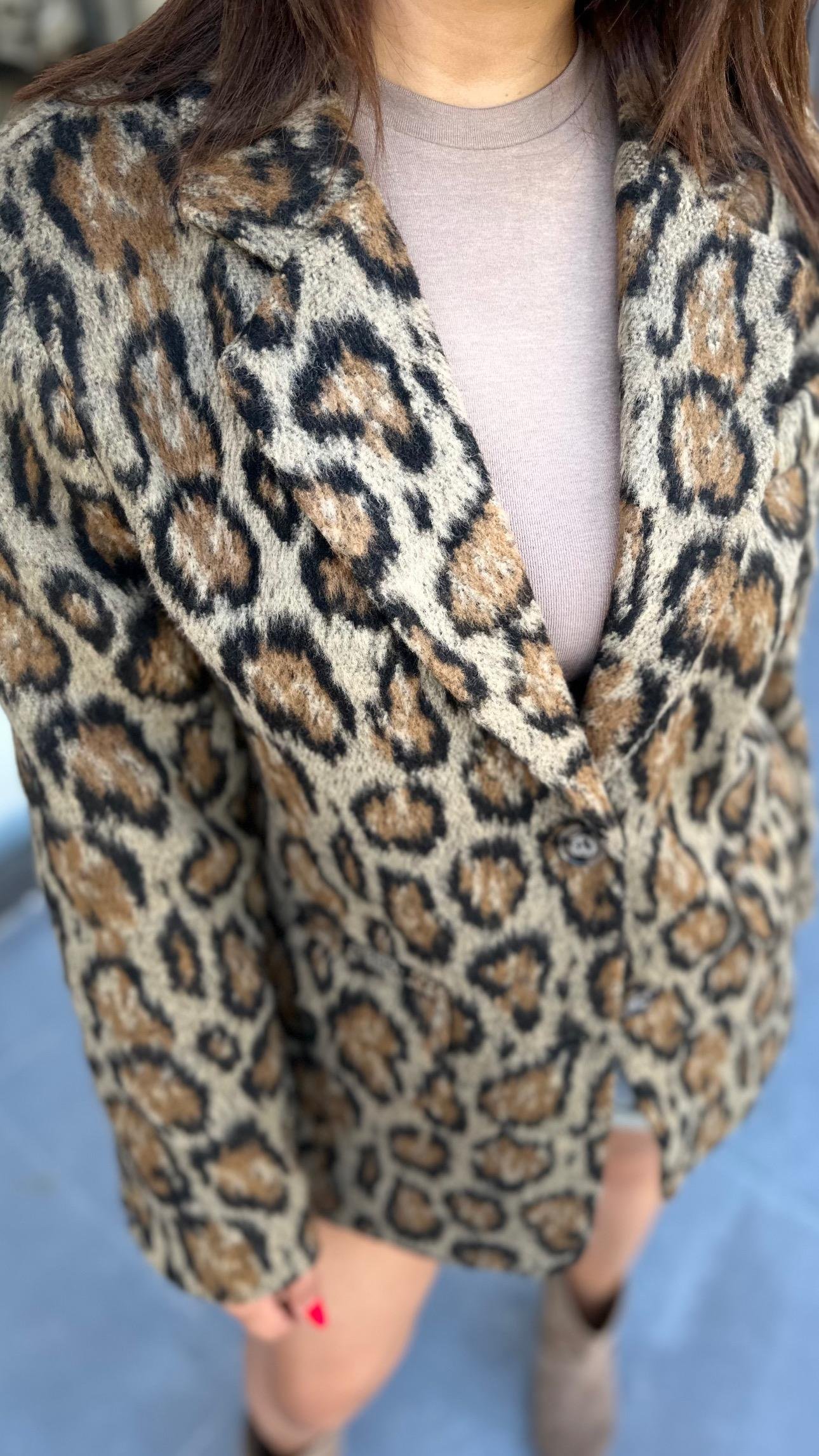 Premium Leopar Kaşe Ceket 