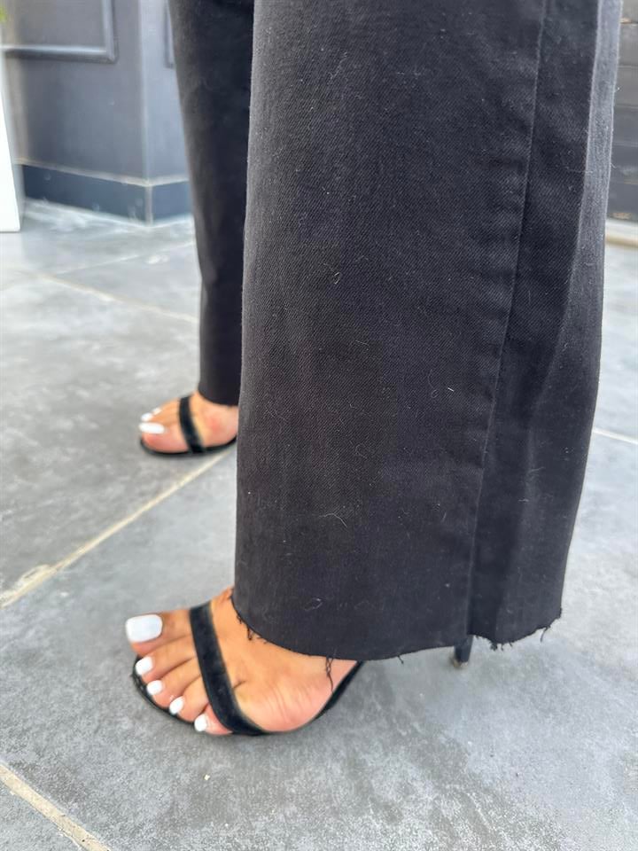 Siyah İspanyol Paça Pantolon 