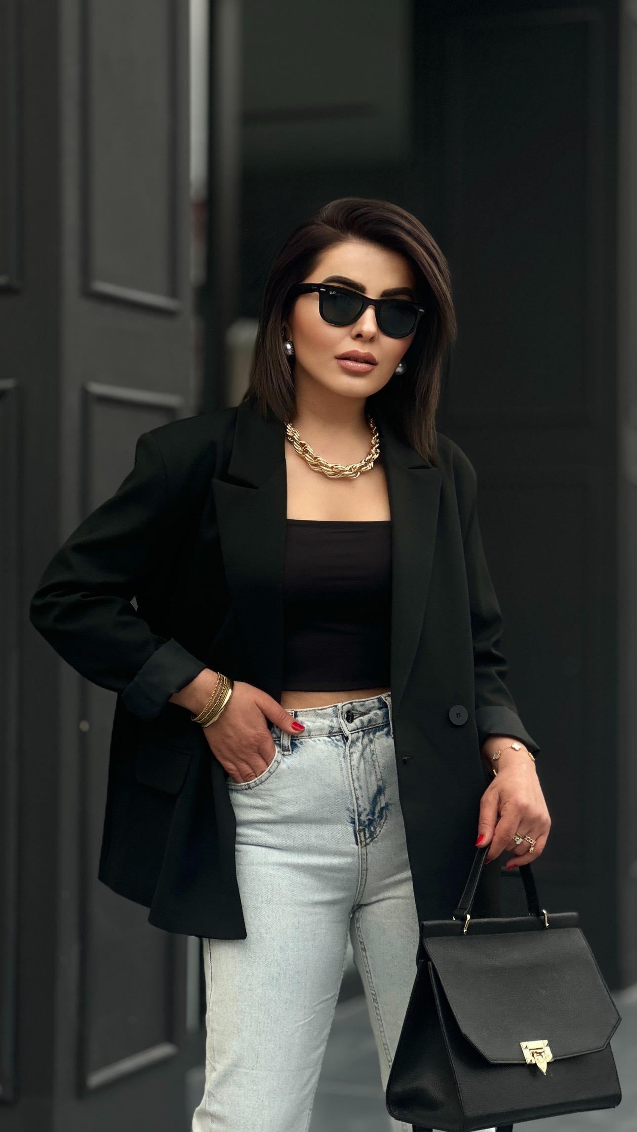 Siyah Regular Tek Düğme BlazerCeket