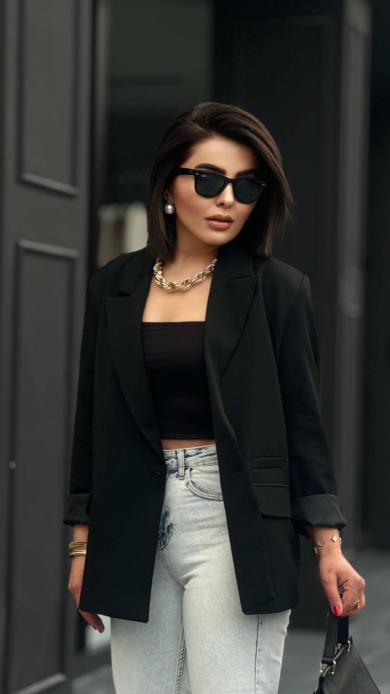 Siyah Regular Tek Düğme BlazerCeket