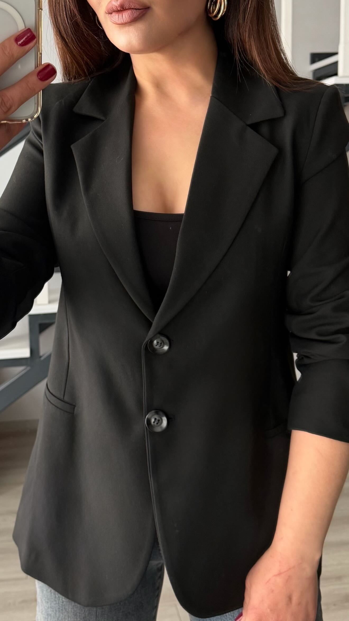 Siyah Slim Fit Blazer Ceket