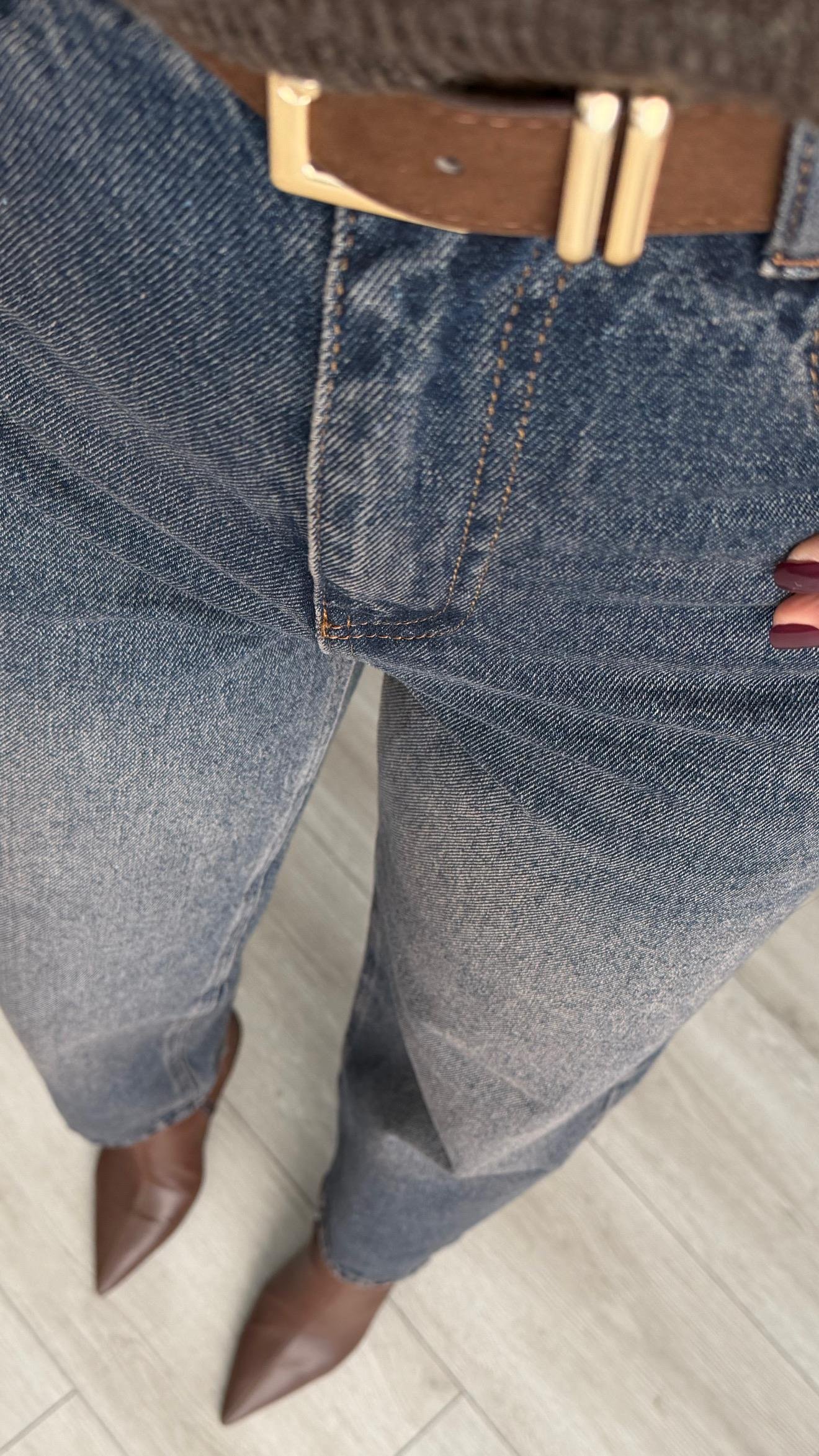 Süet Kemerli Antik Yıkama Skater Jean