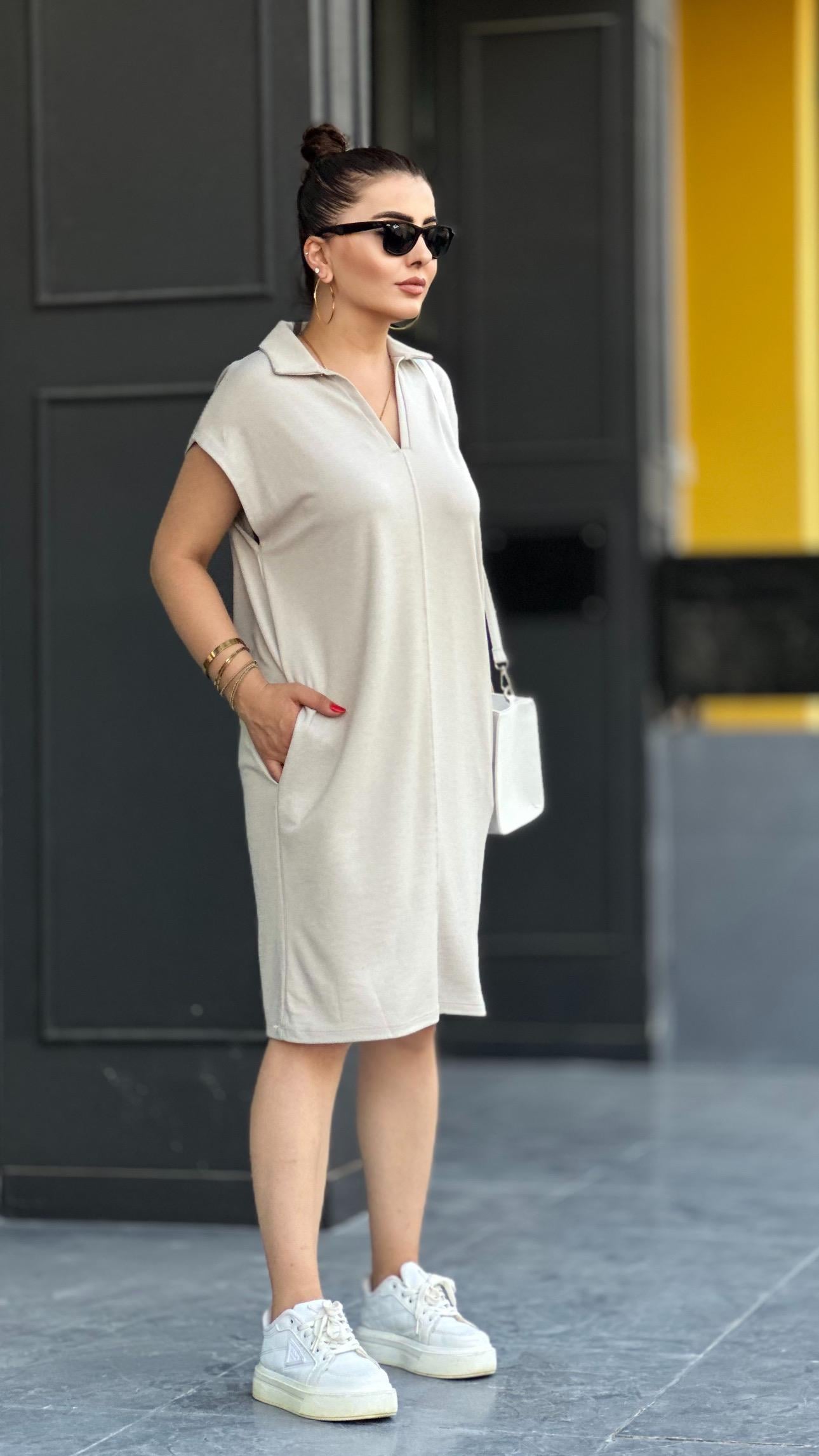 Taş Modal Kumaş Oversize Elbise
