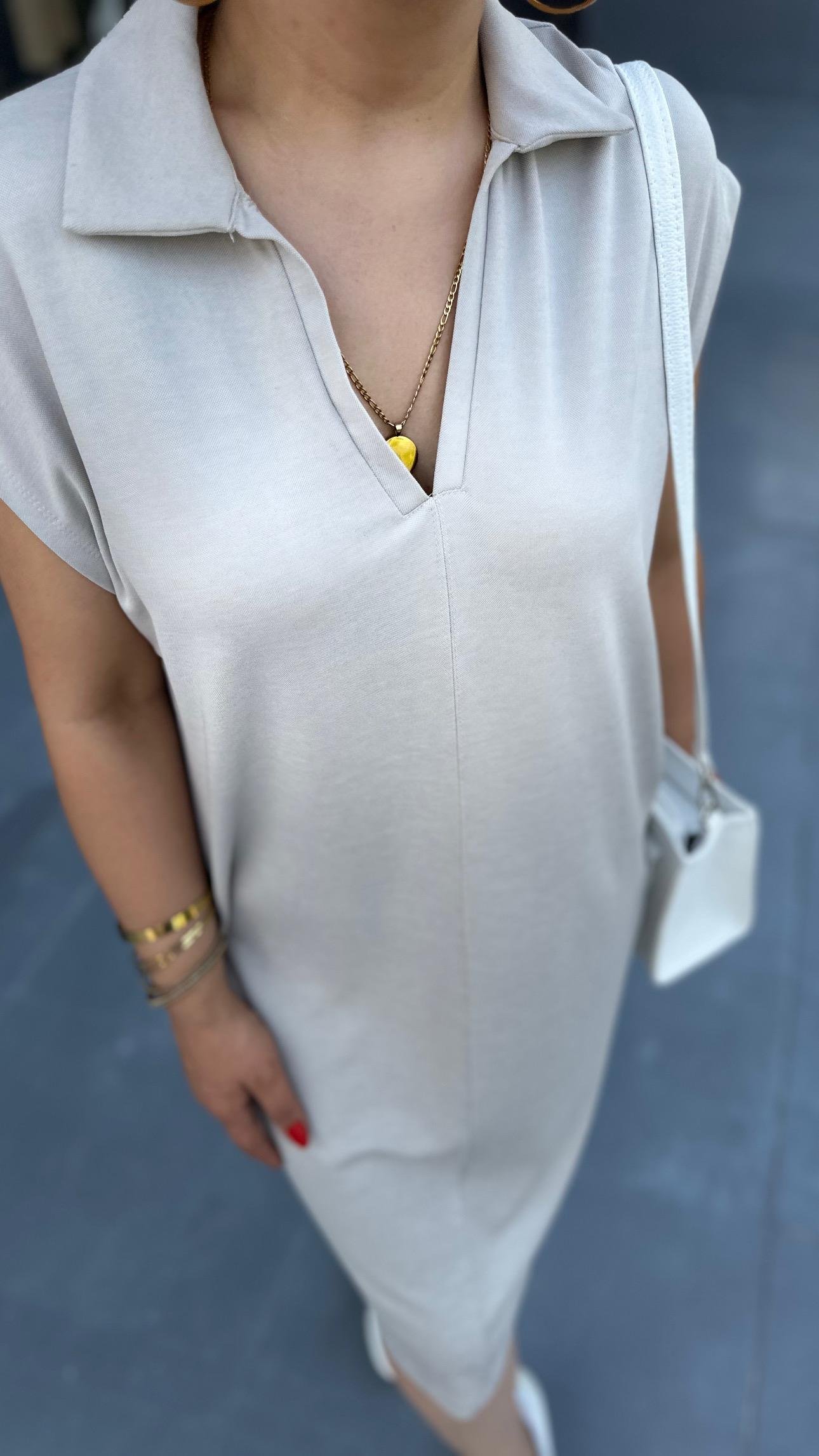 Taş Modal Kumaş Oversize Elbise