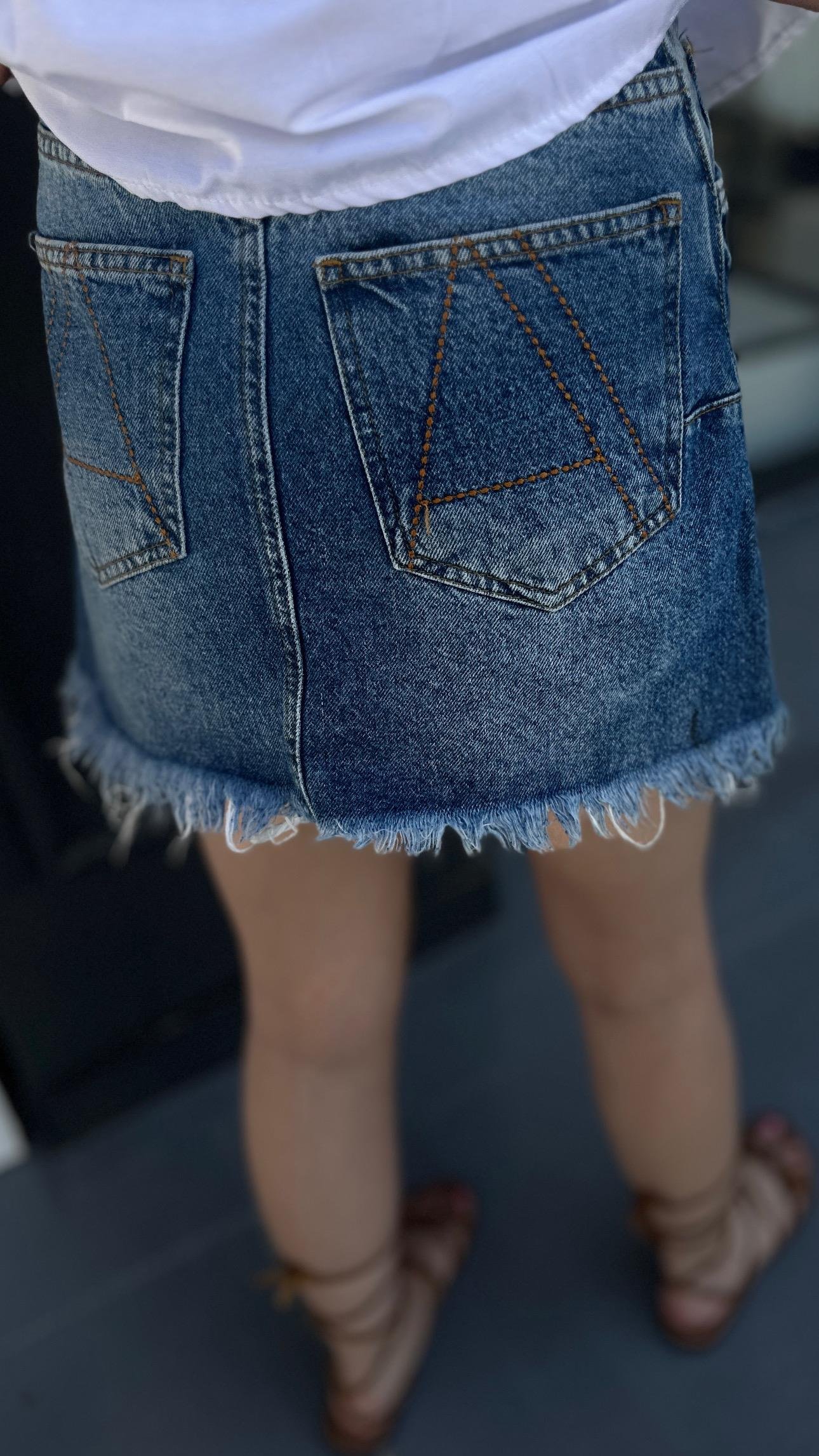 Tasarım Denim Şort Etek