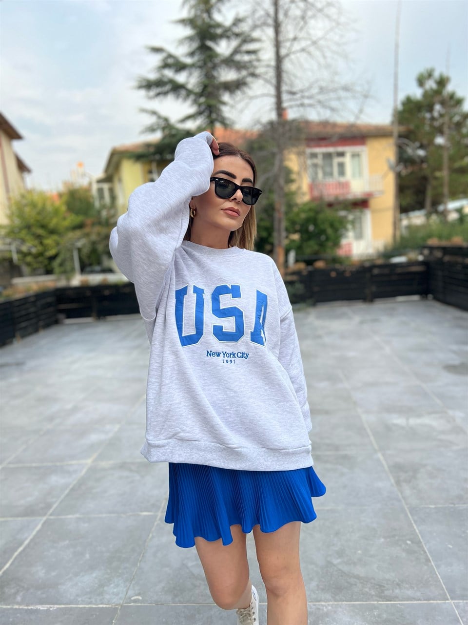 Usa Baskılı Sweat