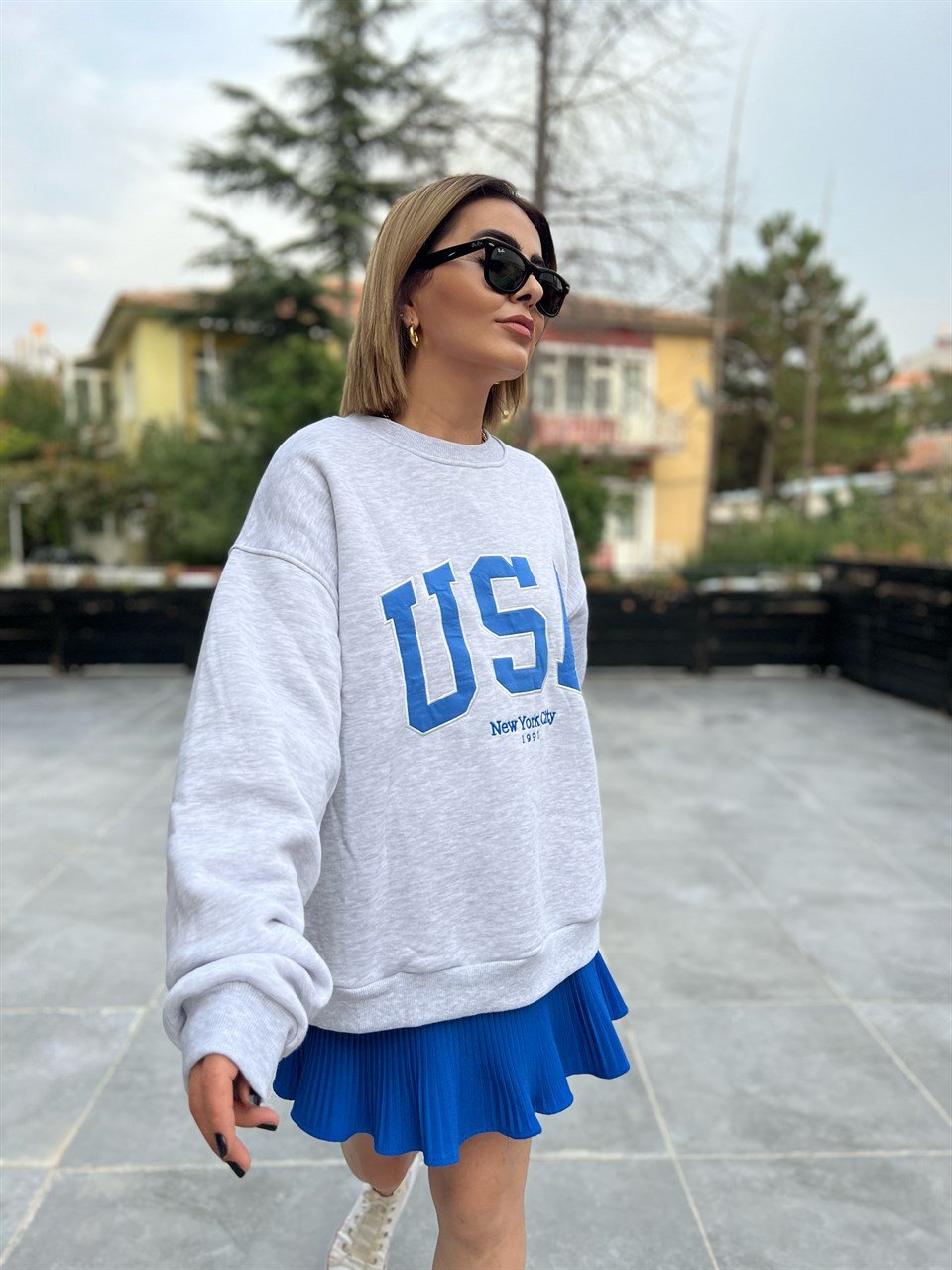 Usa Baskılı Sweat