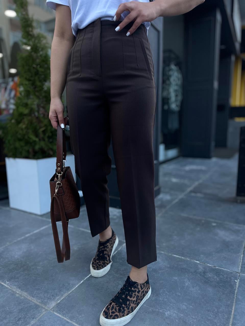 ZR Model Kahve Flatolu Pantolon 