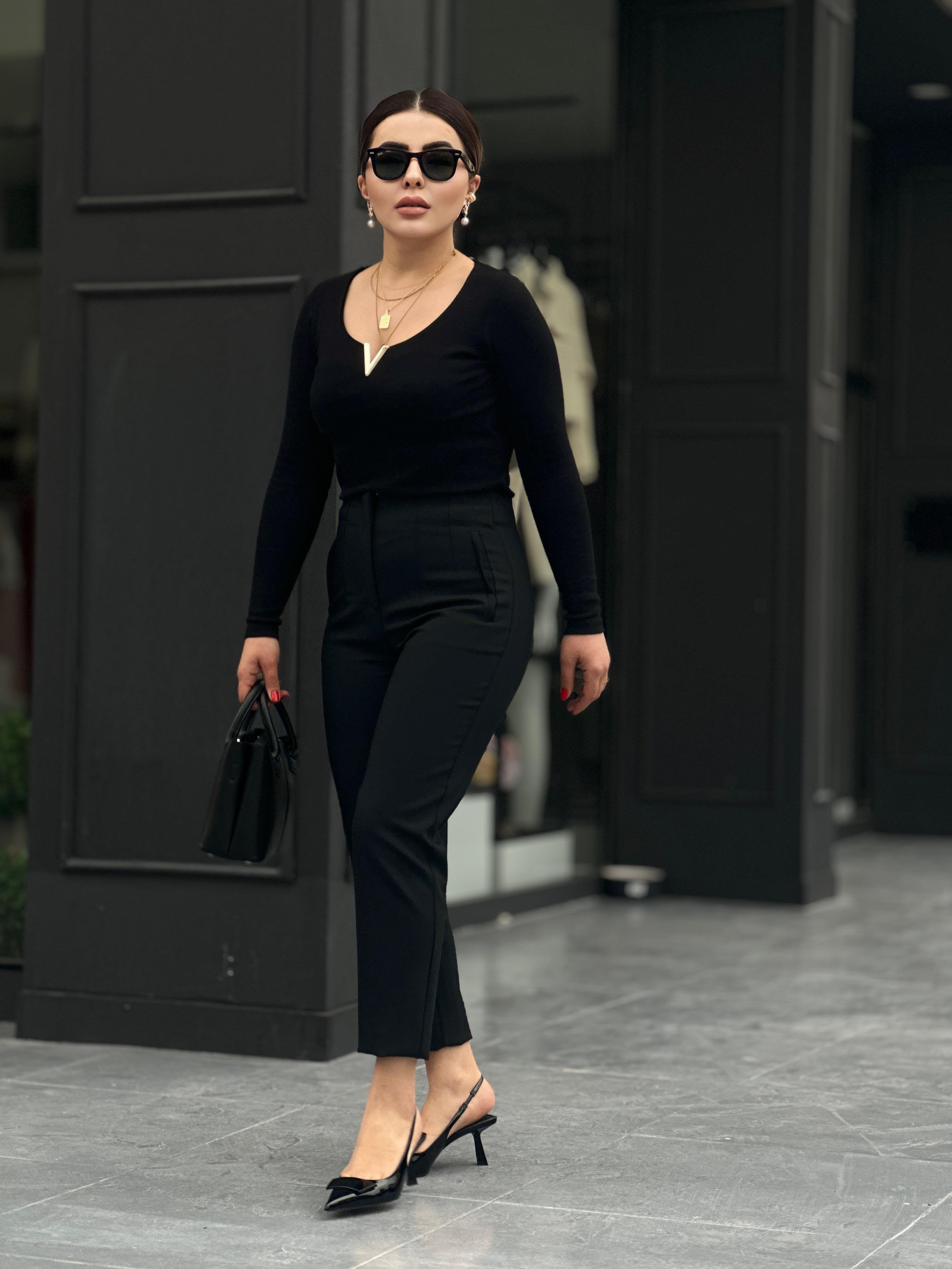 Zr Model Siyah Flatolu Pantolon 