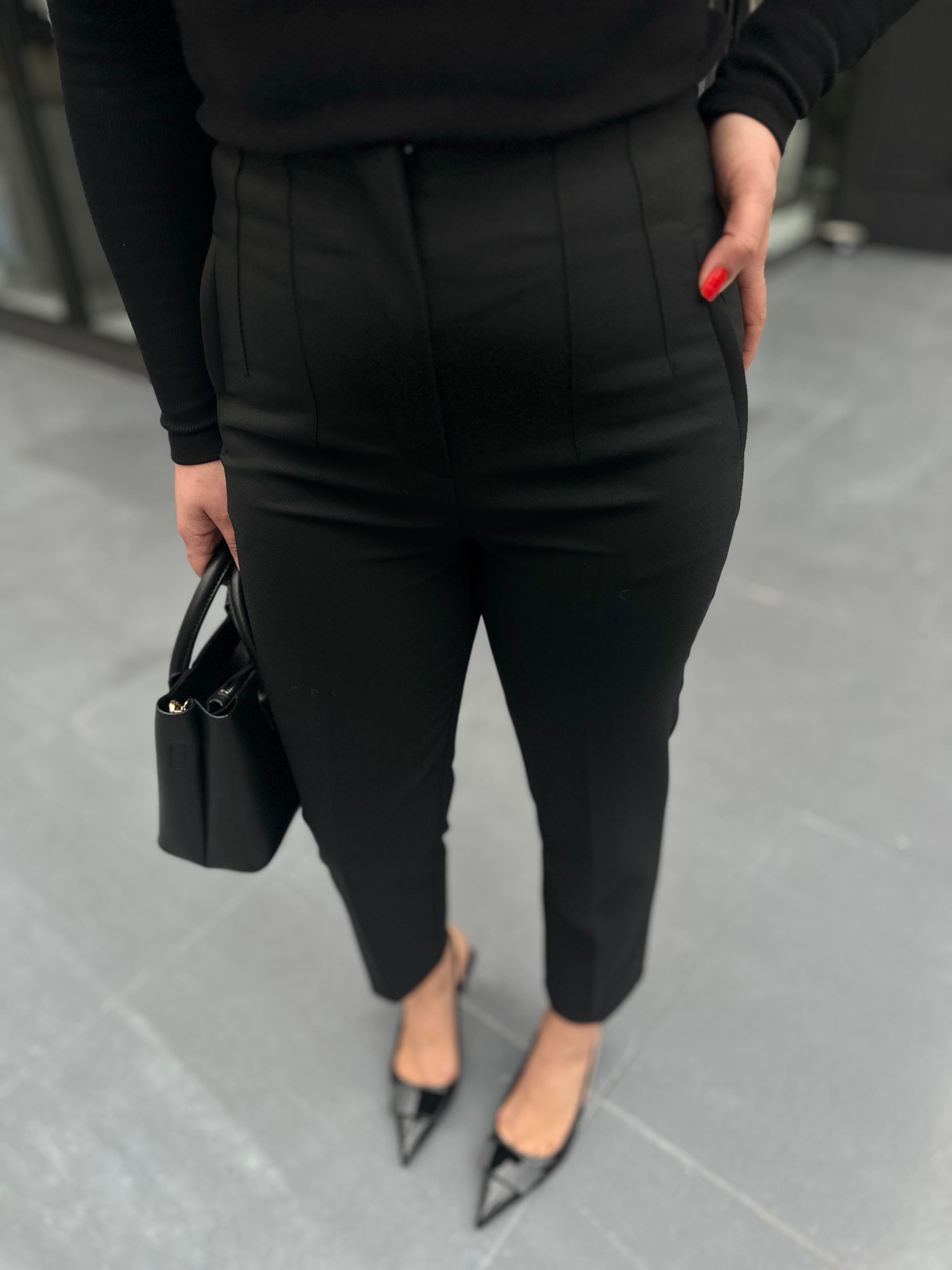 Zr Model Siyah Flatolu Pantolon 