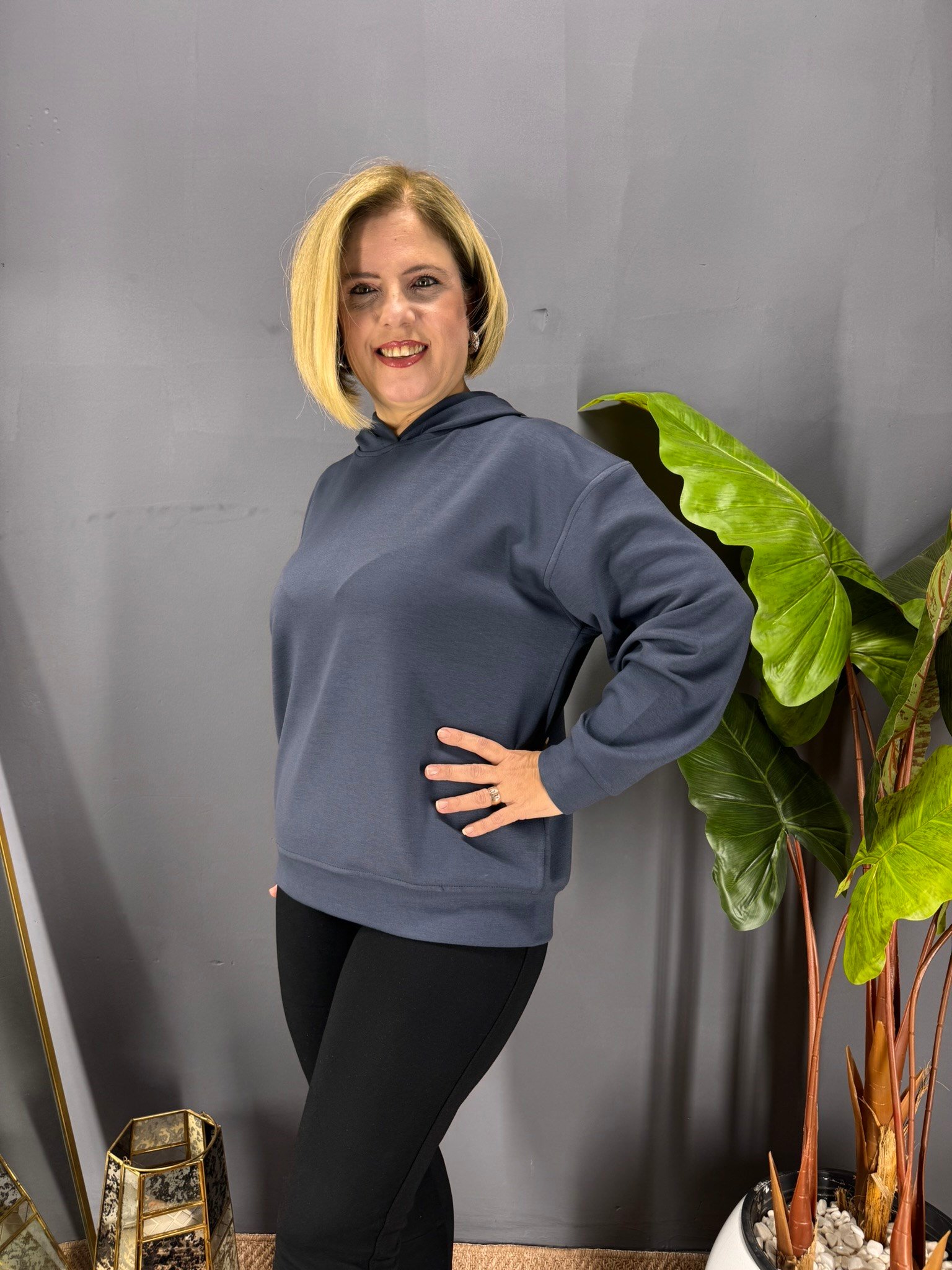 EYZ1017 GRİ KAPŞONLU SPOR SWEATSHİRT