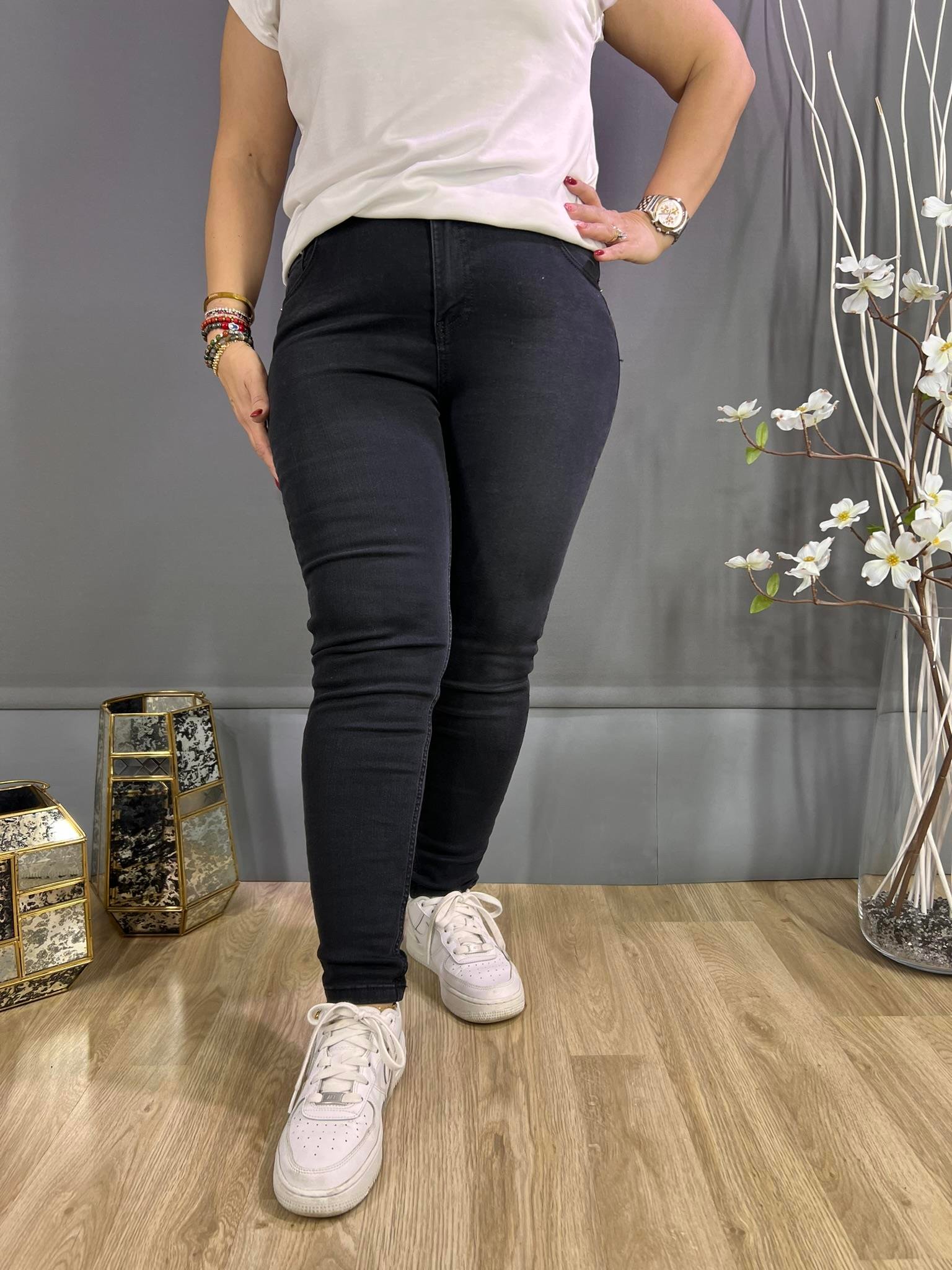 EYZ291 SİYAH FULL LİKRALI DAR PAÇA KOT PANTOLON